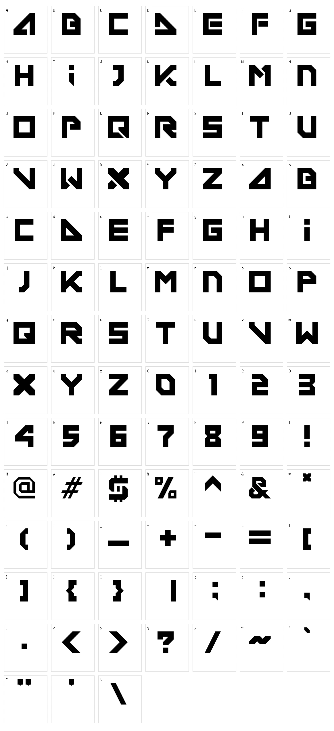 Deconditioned Reflex Character Set