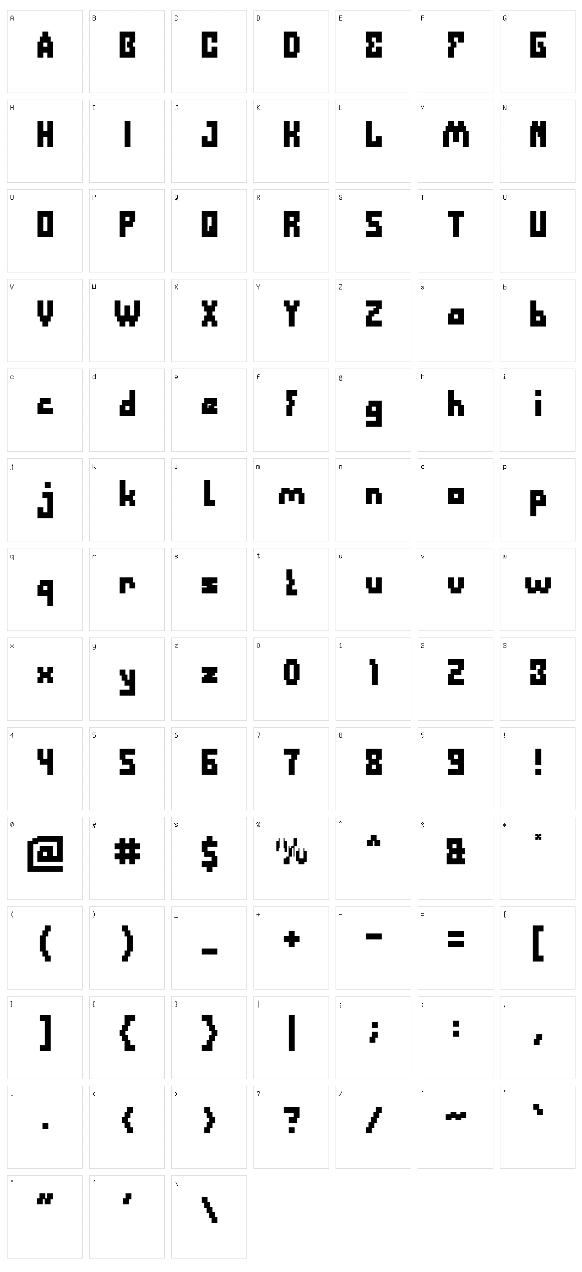 Defragmented Character Set