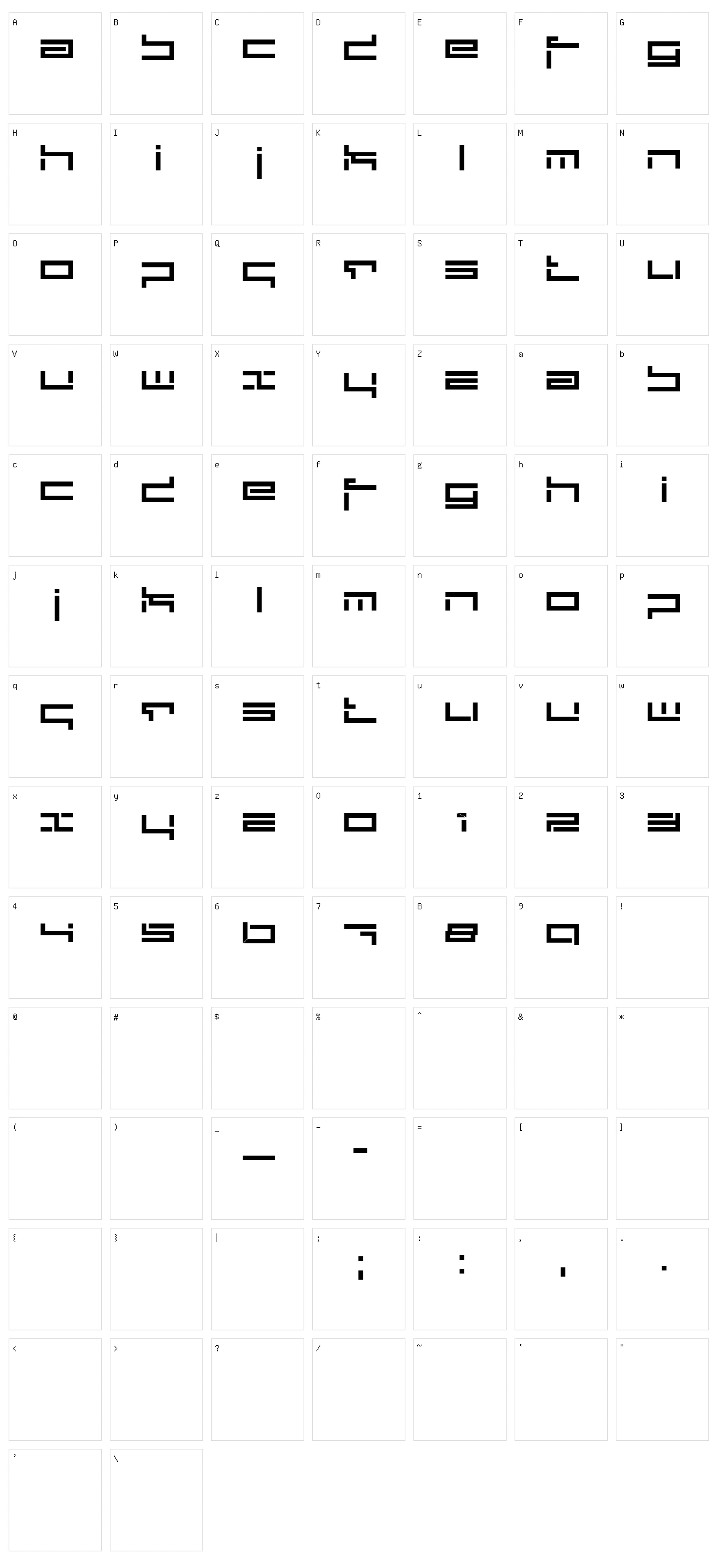 Depthcore Public Character Set