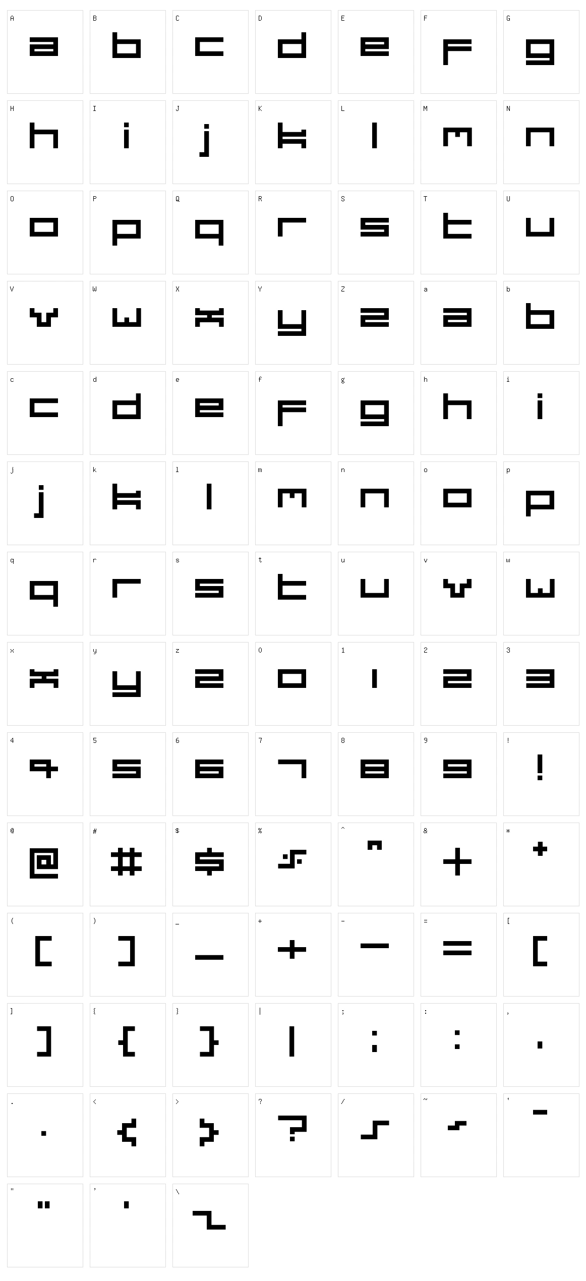 Dubsteptrix Character Set