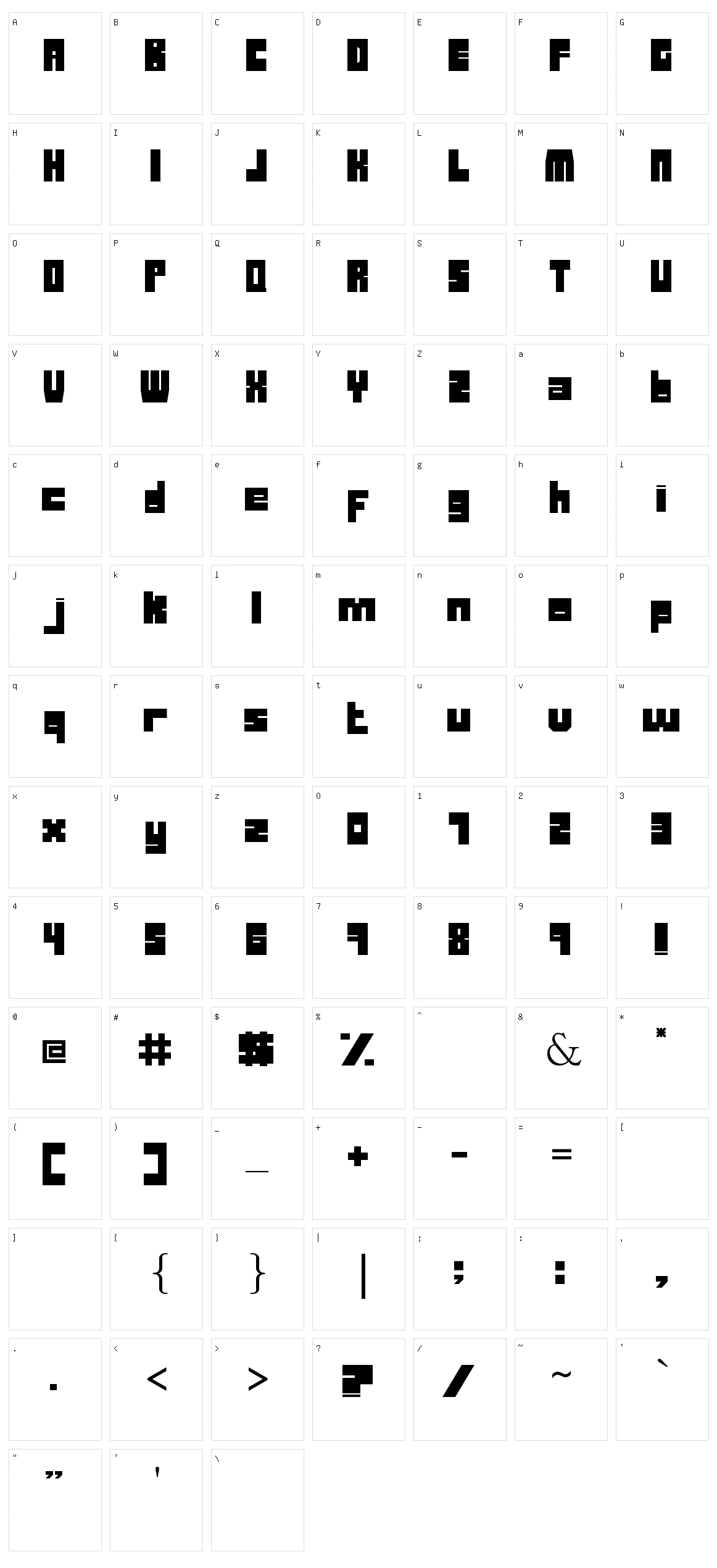 Duck-esa Character Set