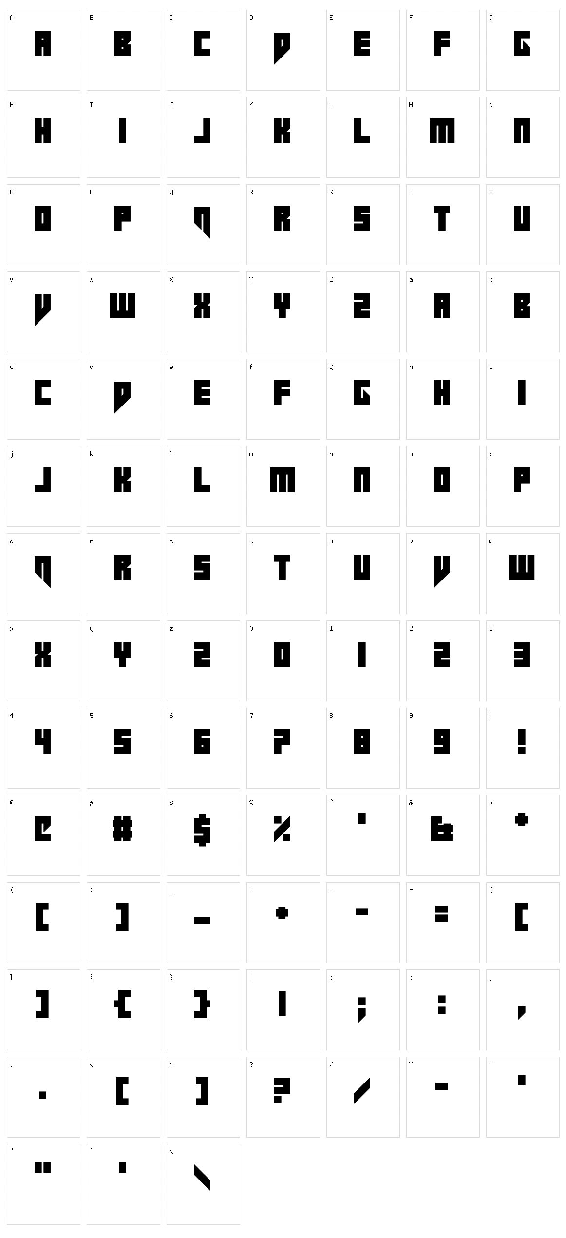 Dustfine Character Set