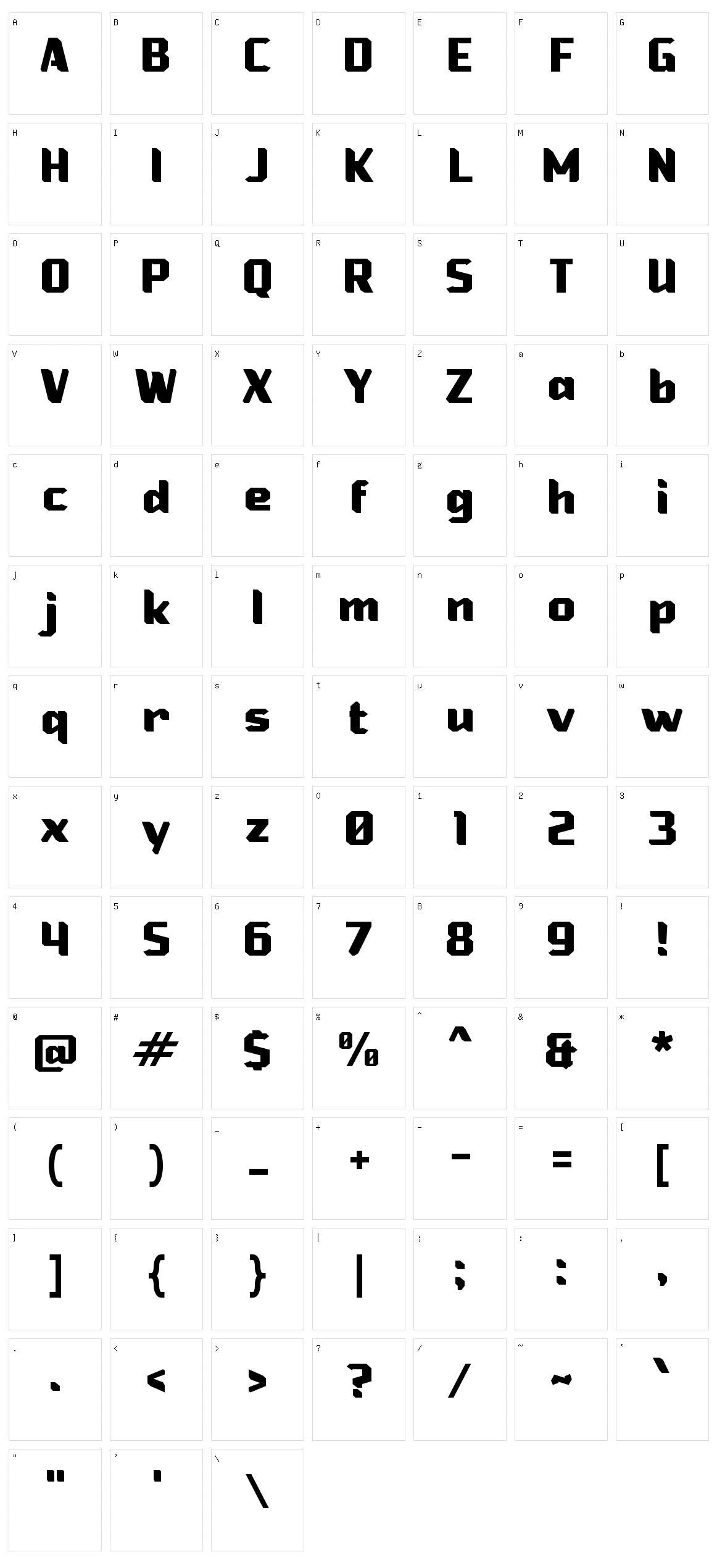 e Electro Box Character Set