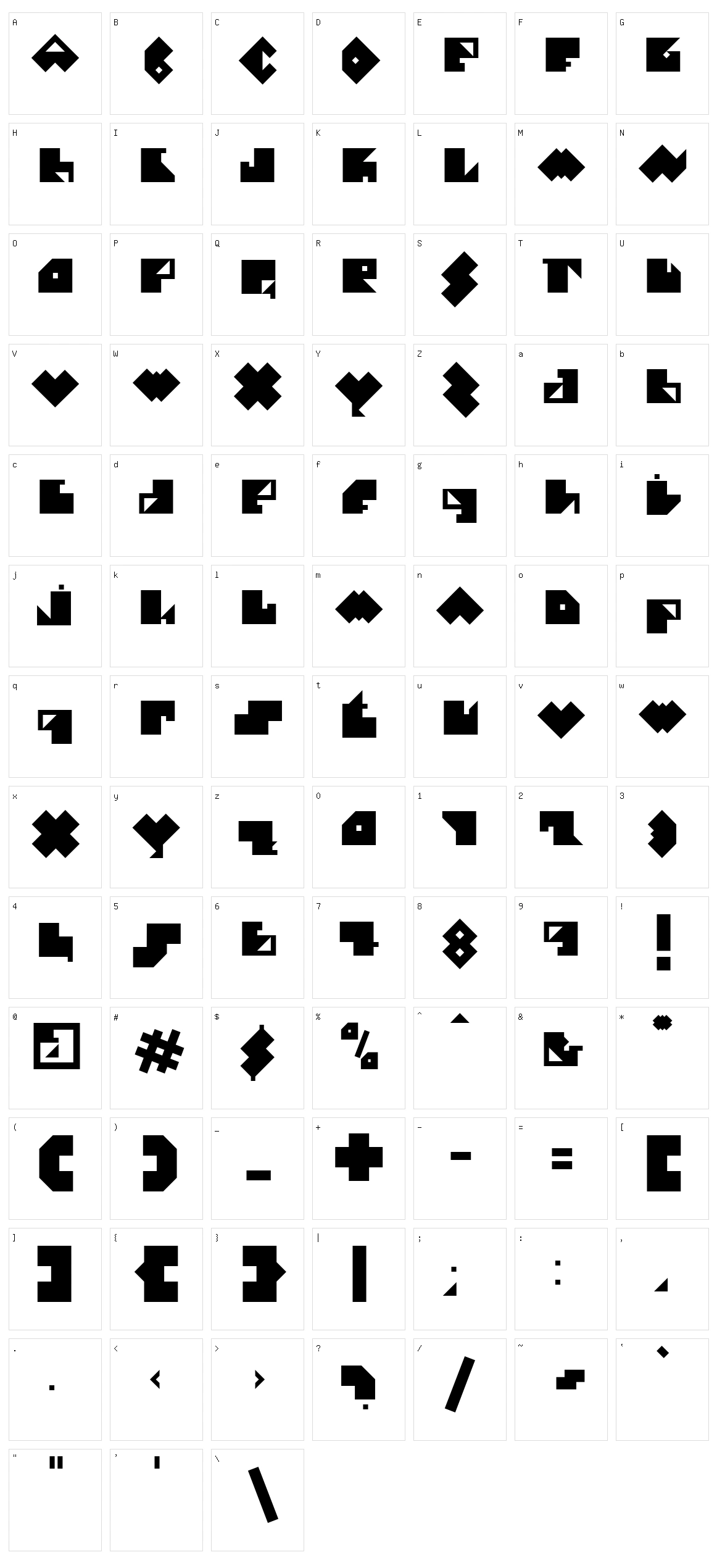 e-Pececito Character Set