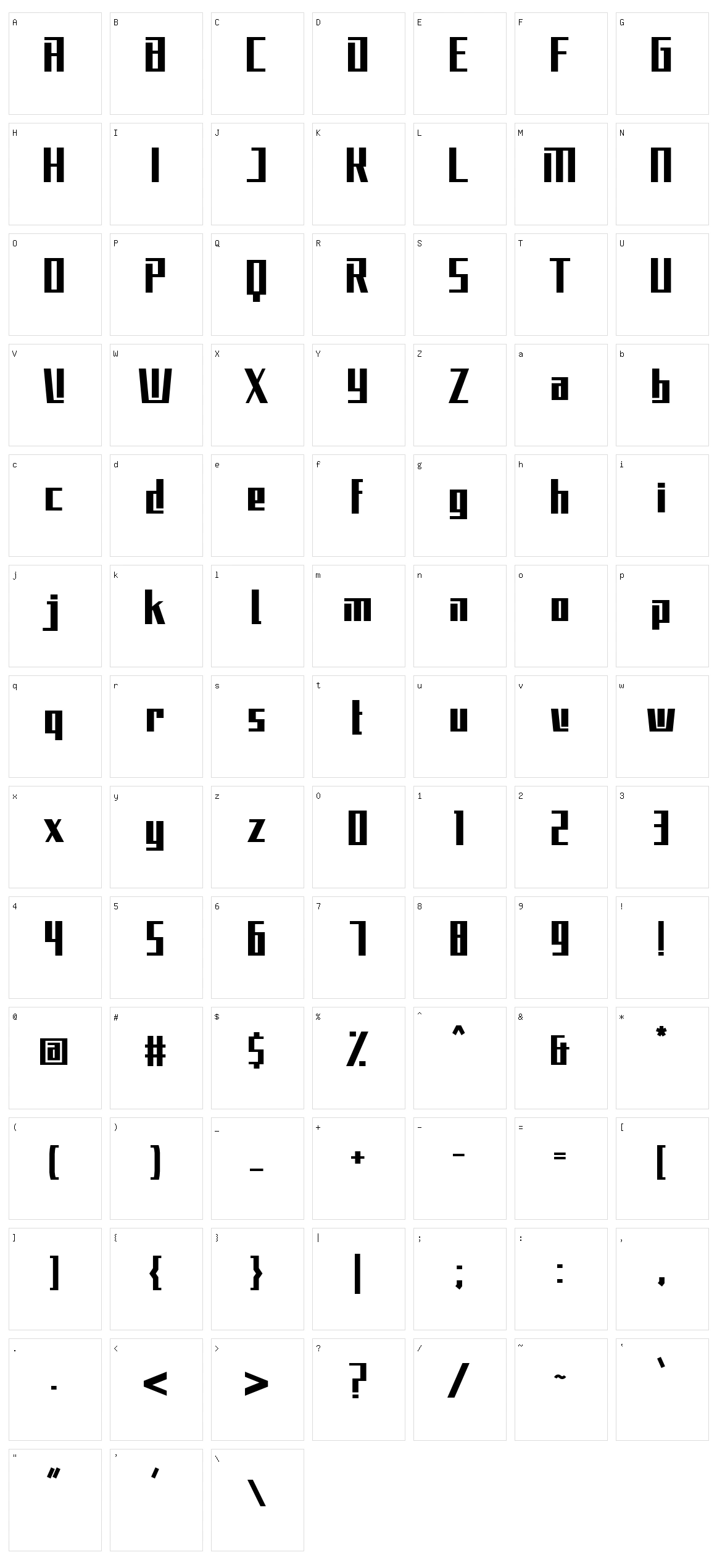 Elecstrom Character Set