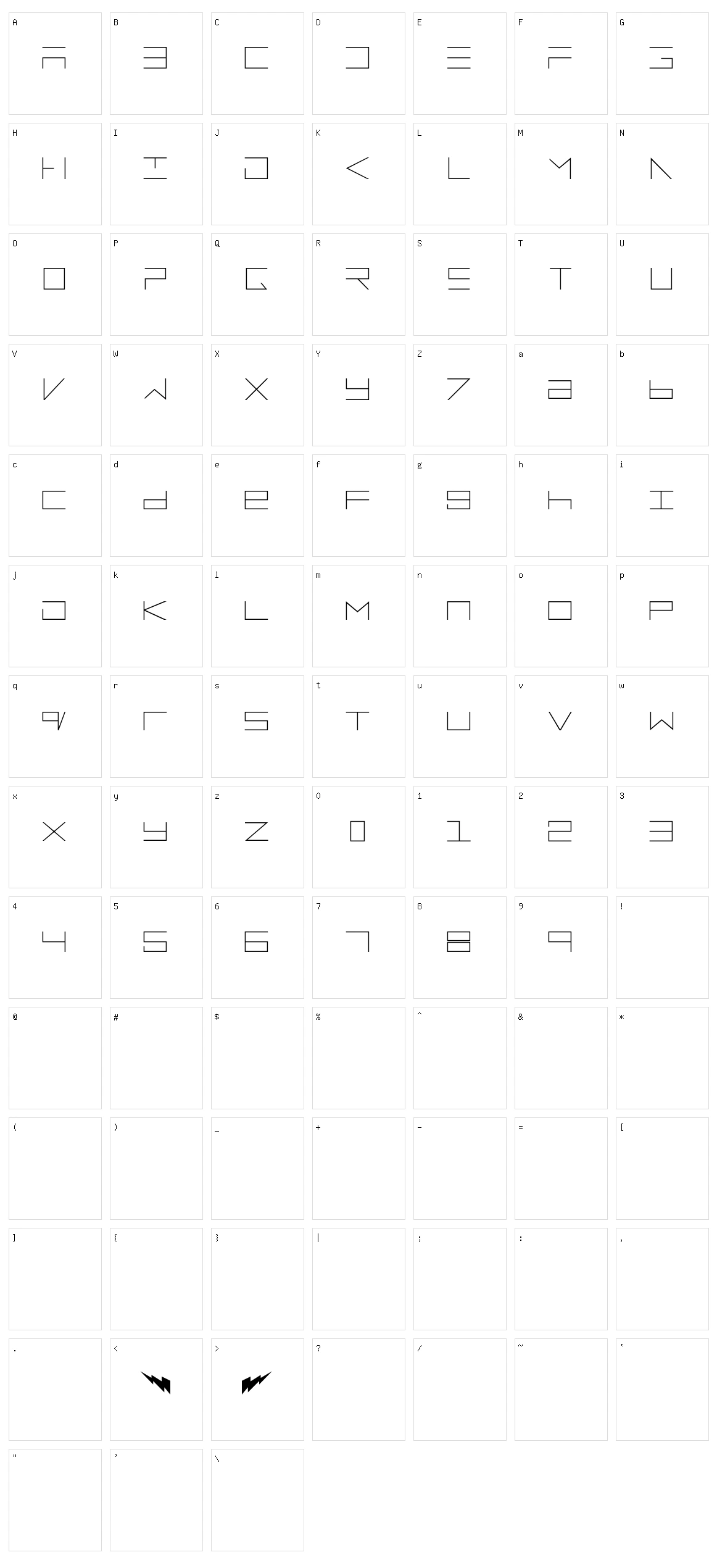 ElectroMan Character Set