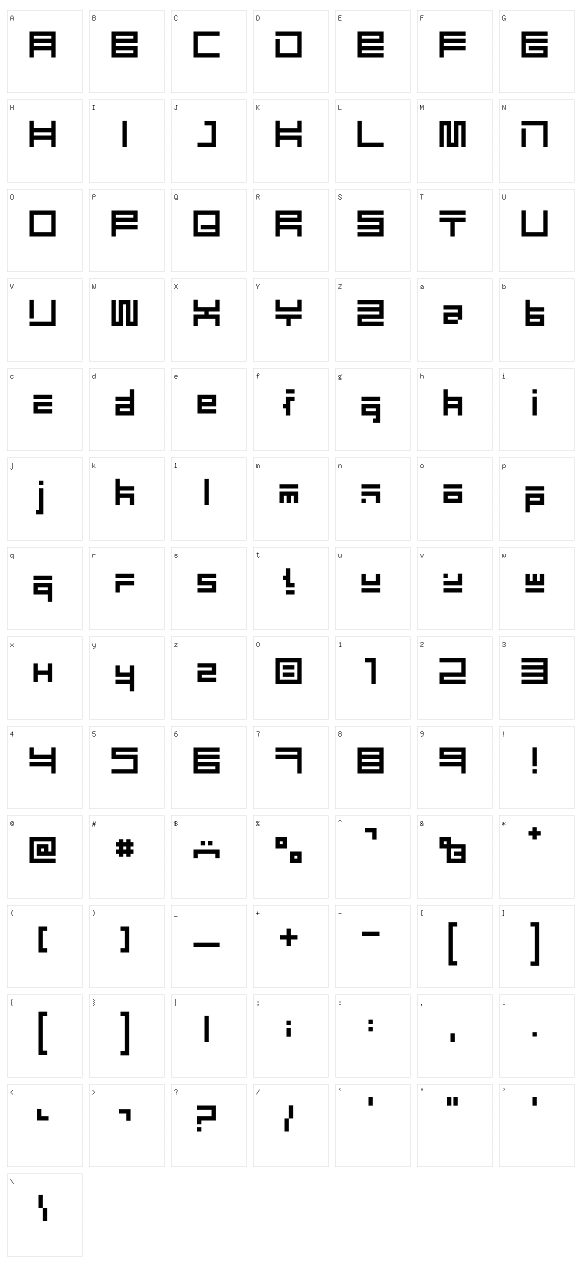 Eliot type Character Set