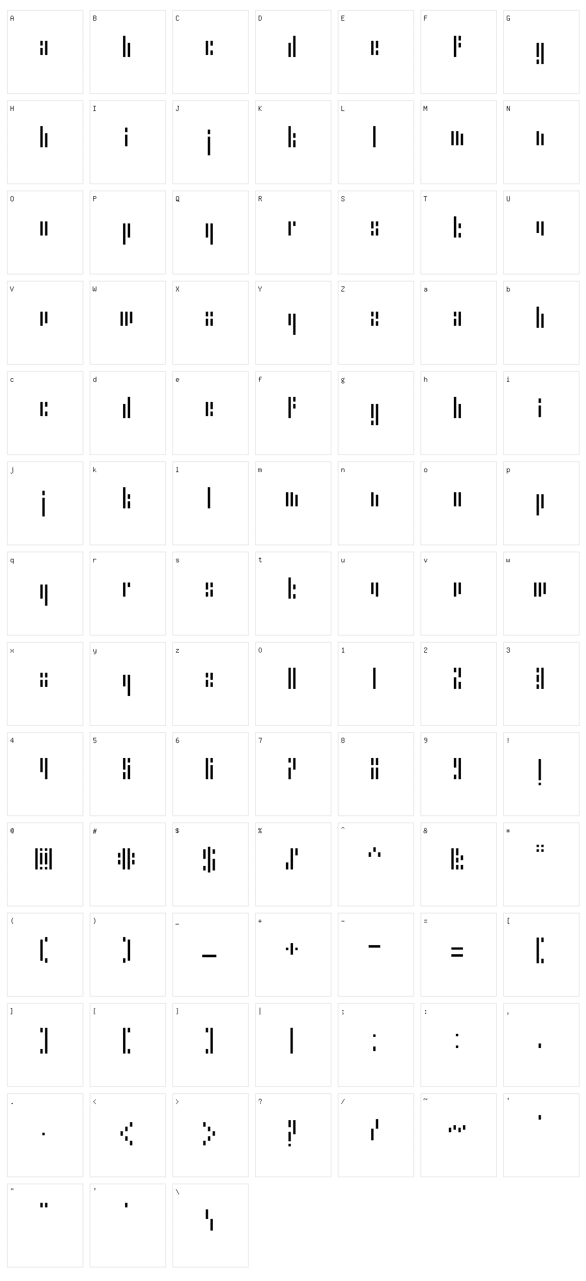 Error Stencil Character Set