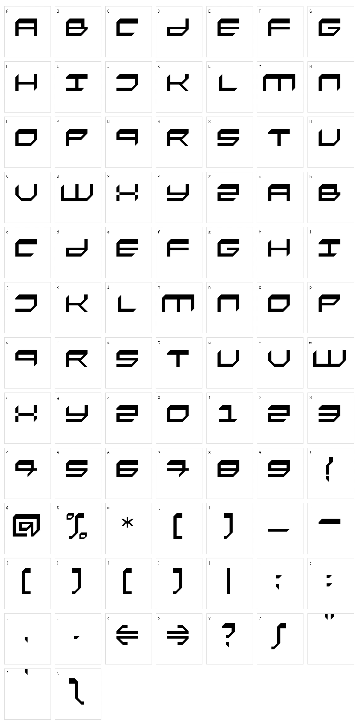 Fasto Character Set