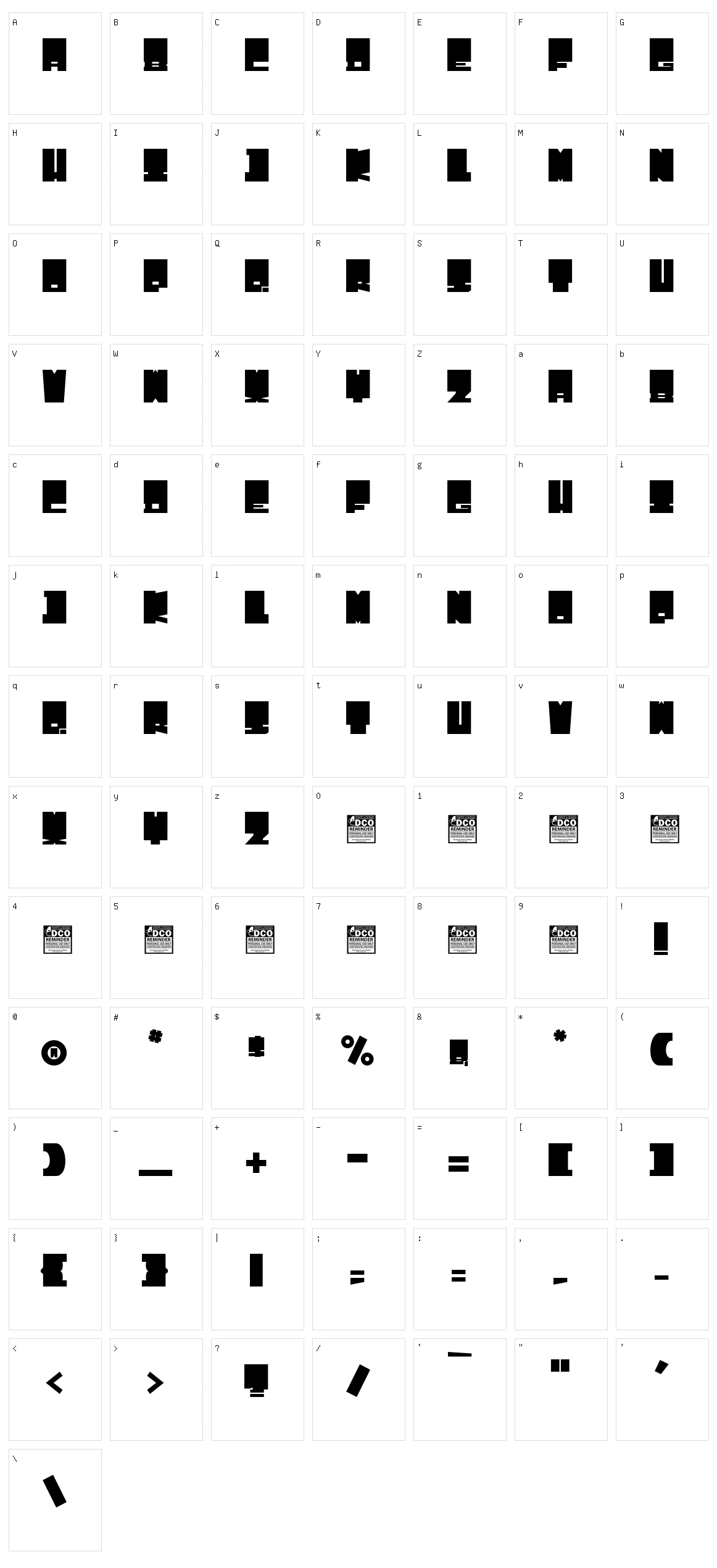 Fathead Character Set