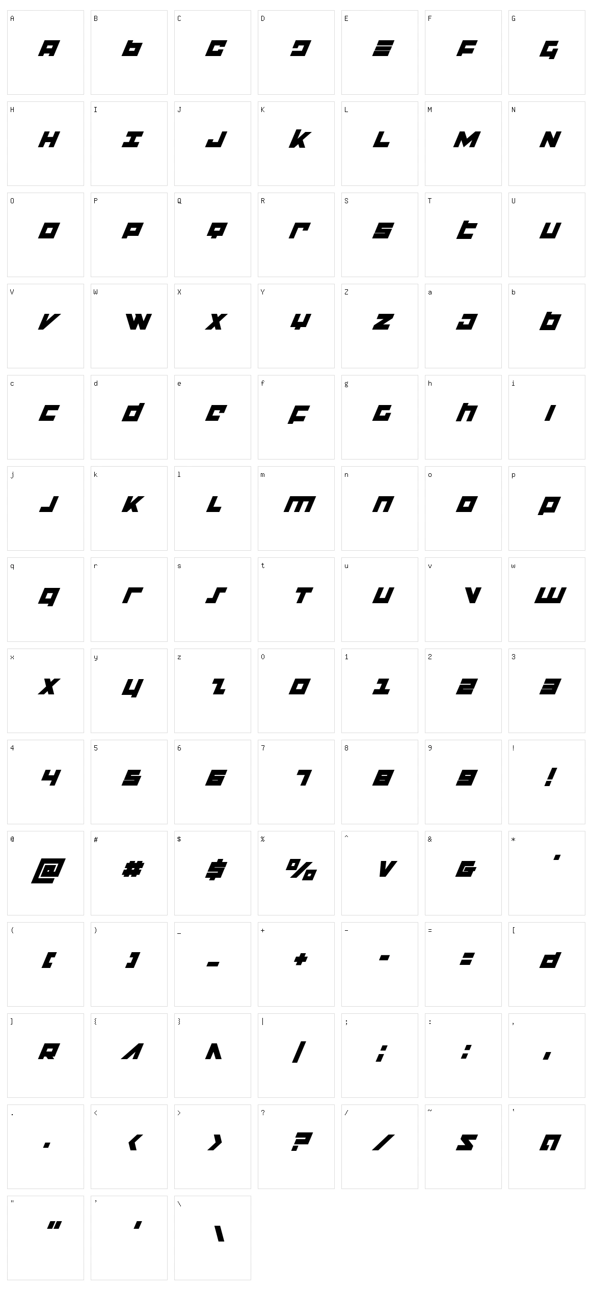 Flight Corps Character Set