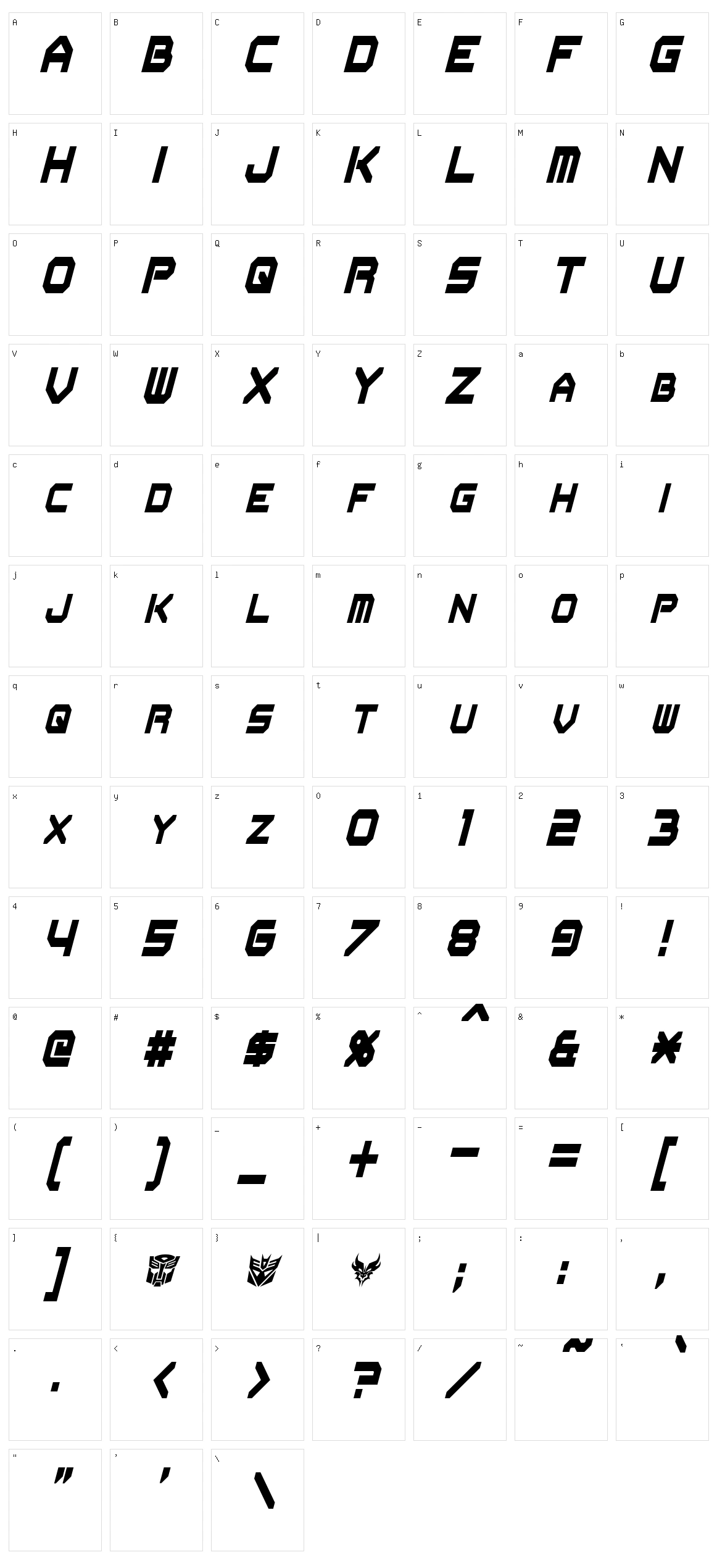 Flipbash Character Set