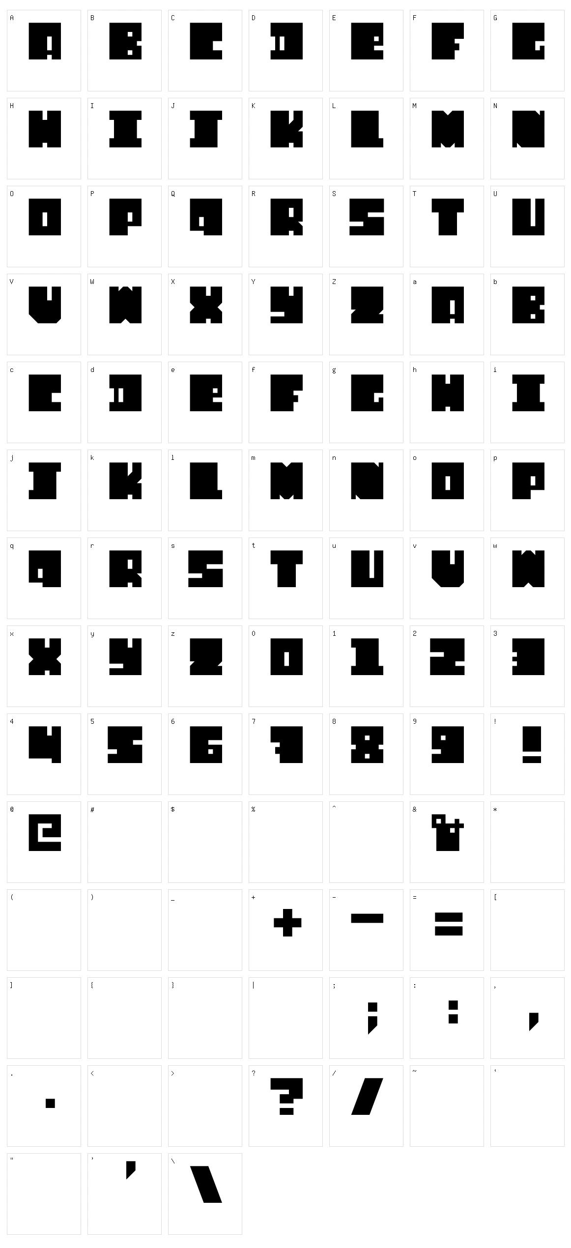 FontSlip Character Set