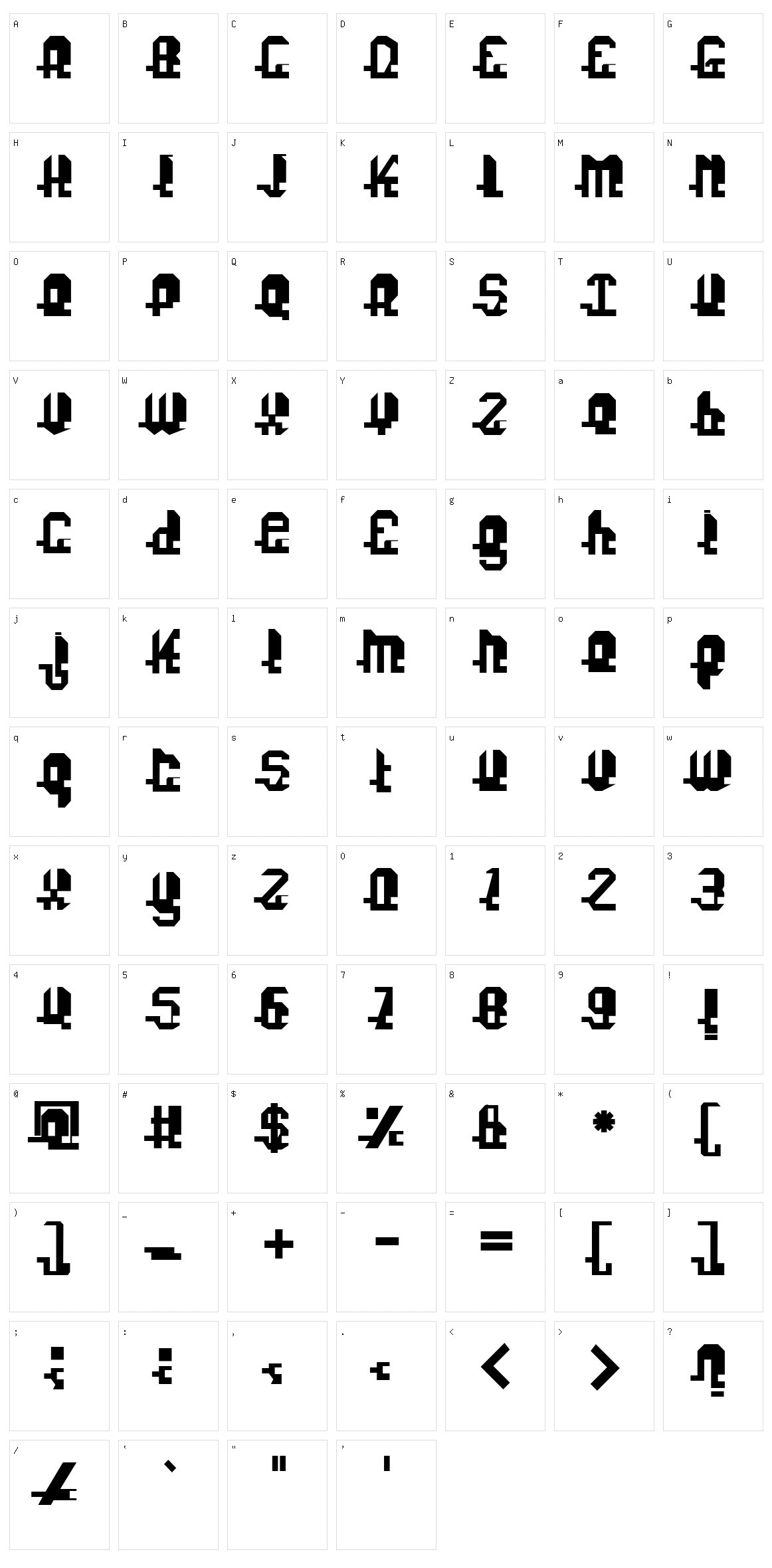 Fonuzzle Character Set