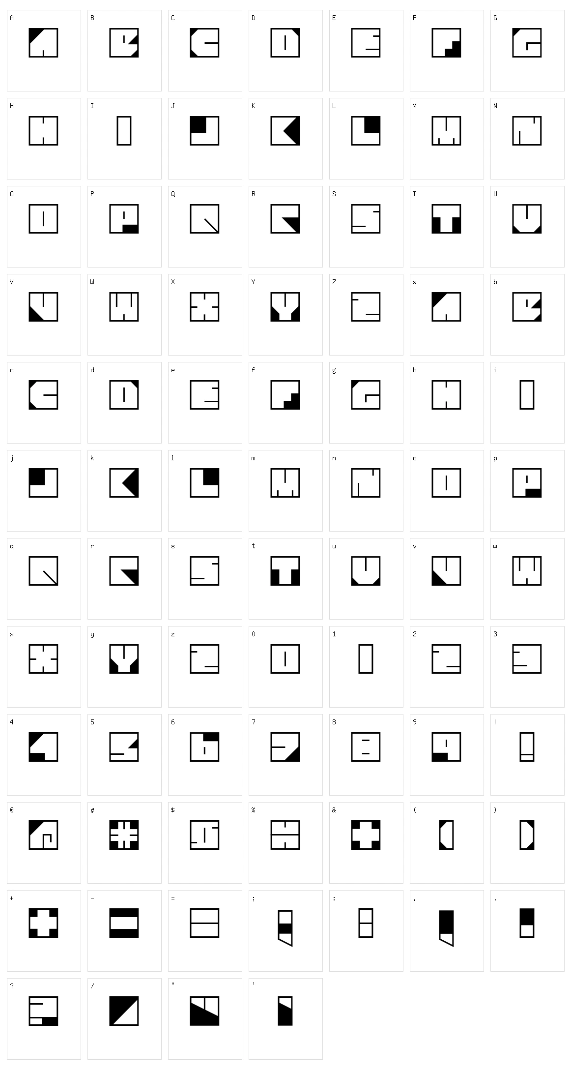 Four Four Character Set