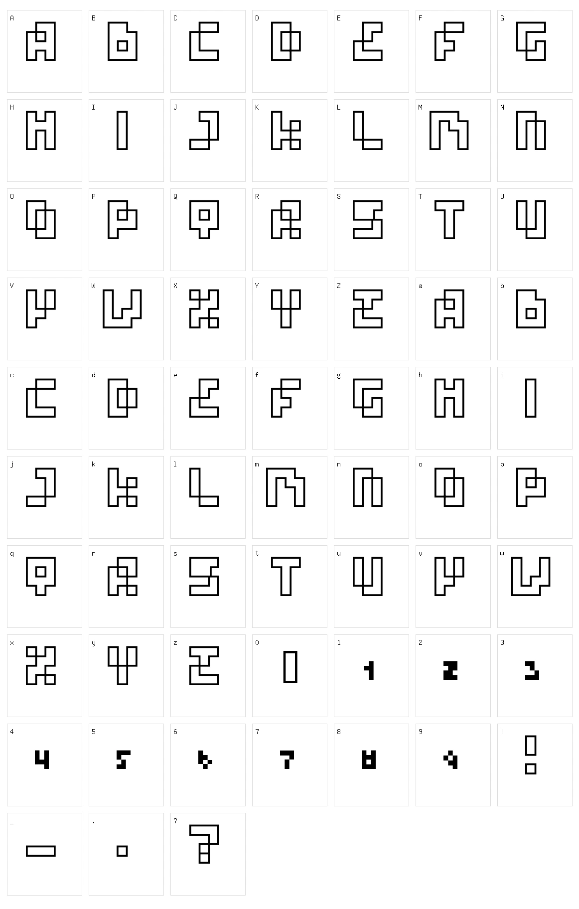 Four Pixel Caps Character Set