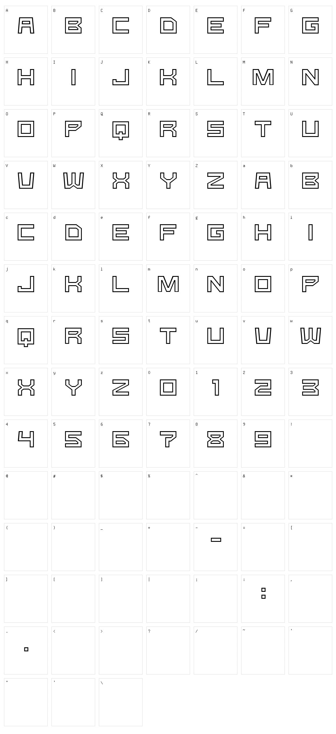 G-Type Character Set
