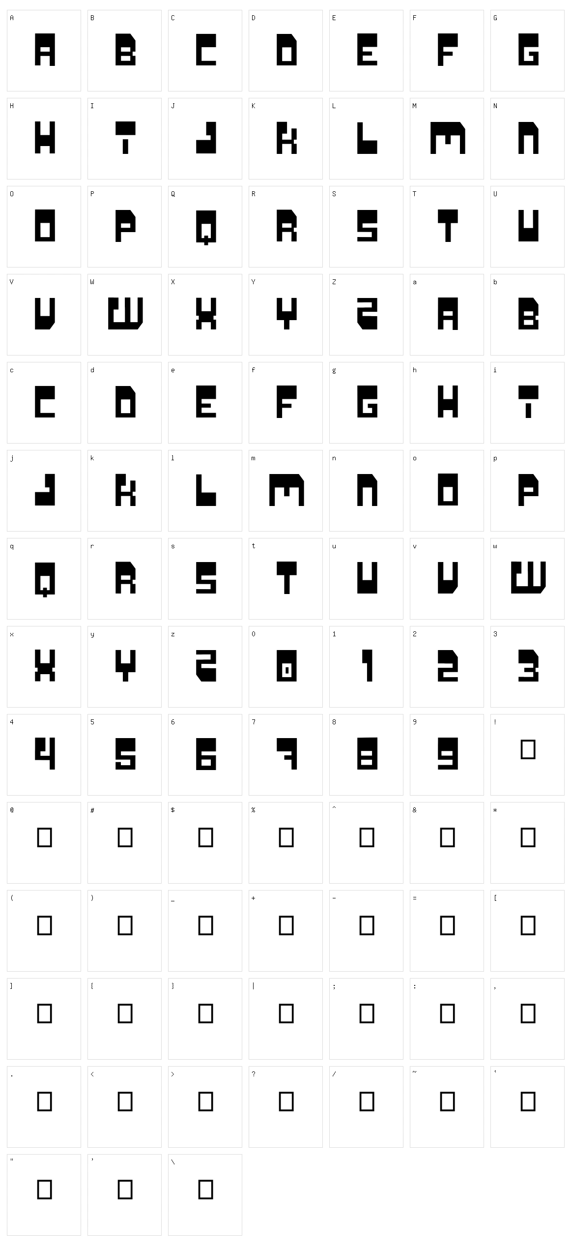 Galaxia Character Set