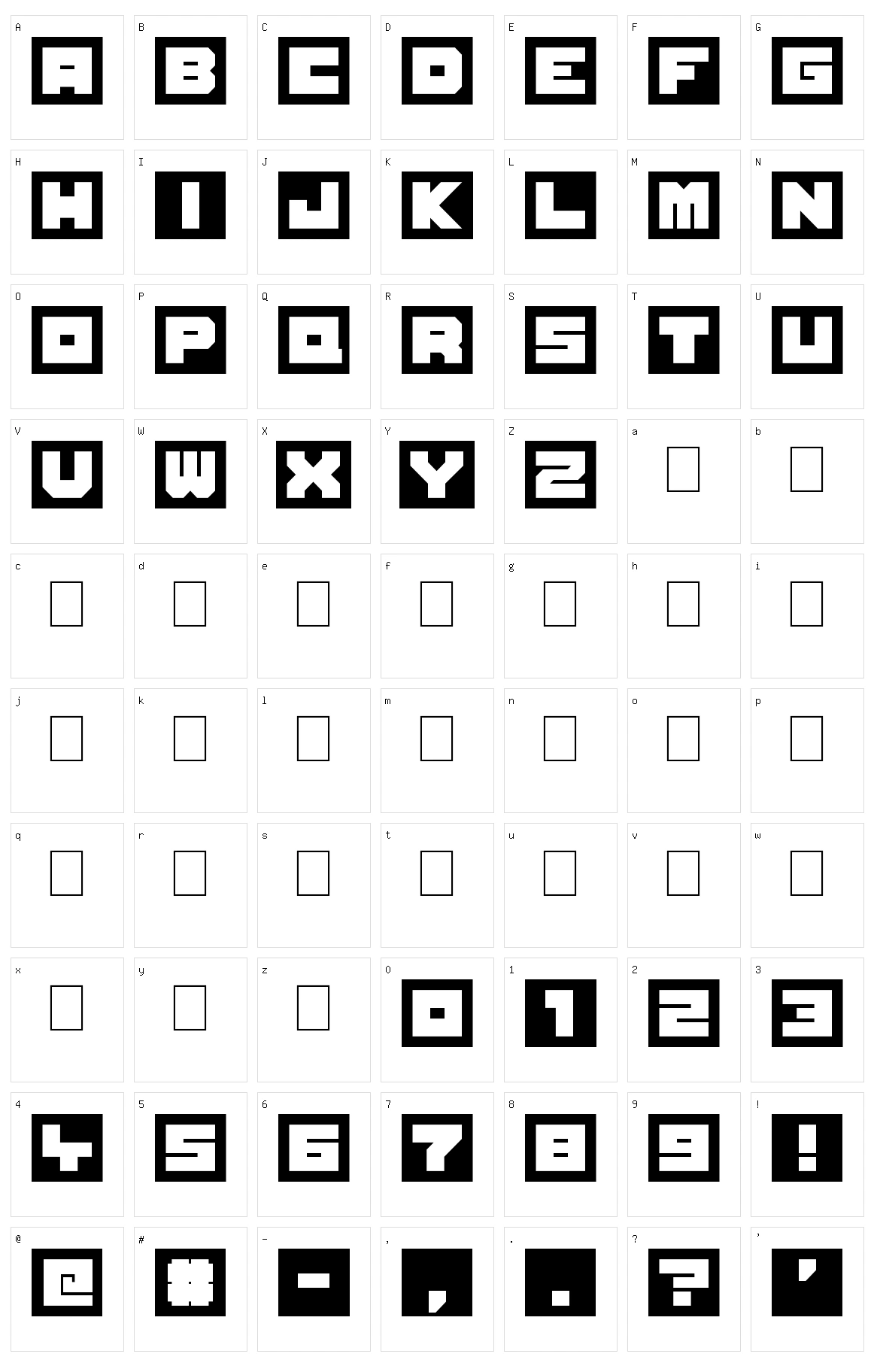 Game Commands Character Set