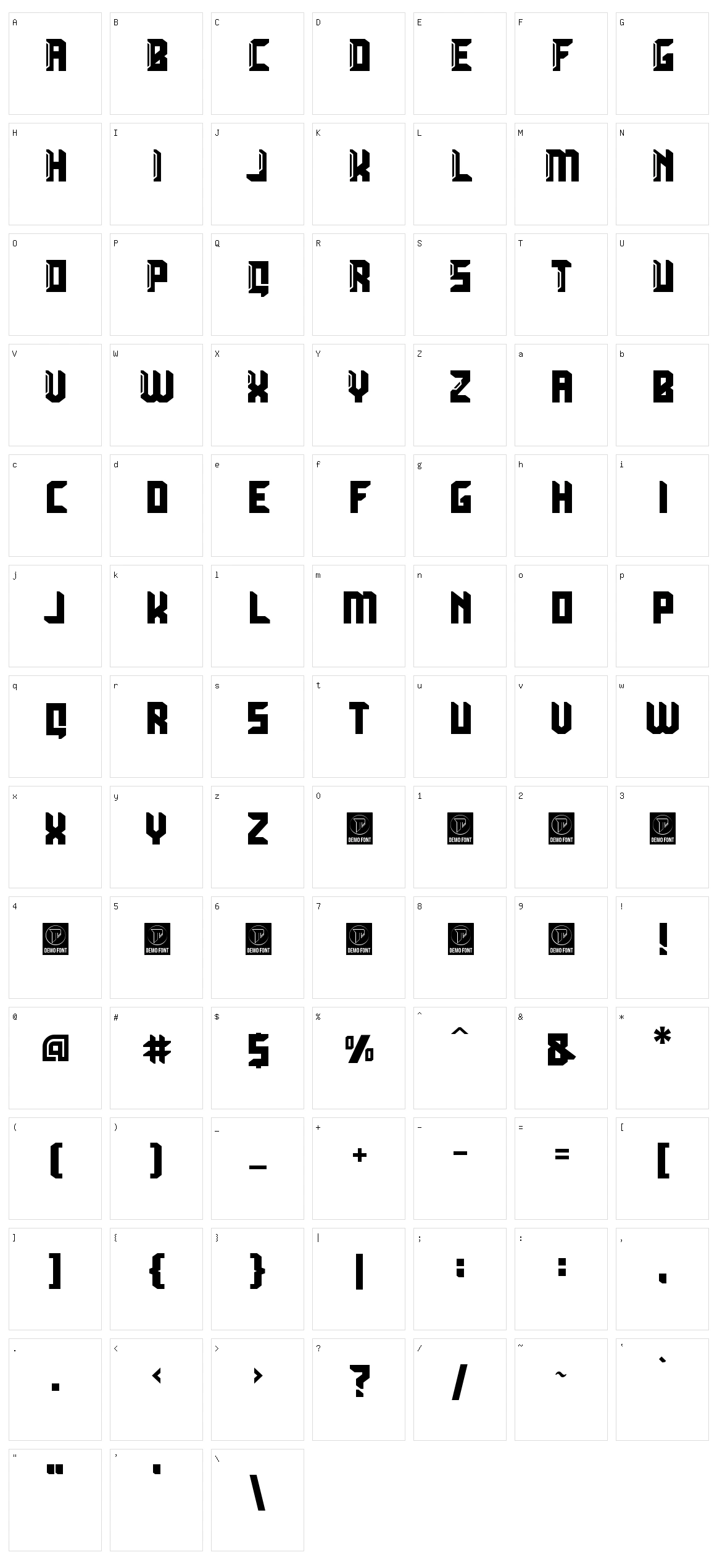 Gastino Character Set