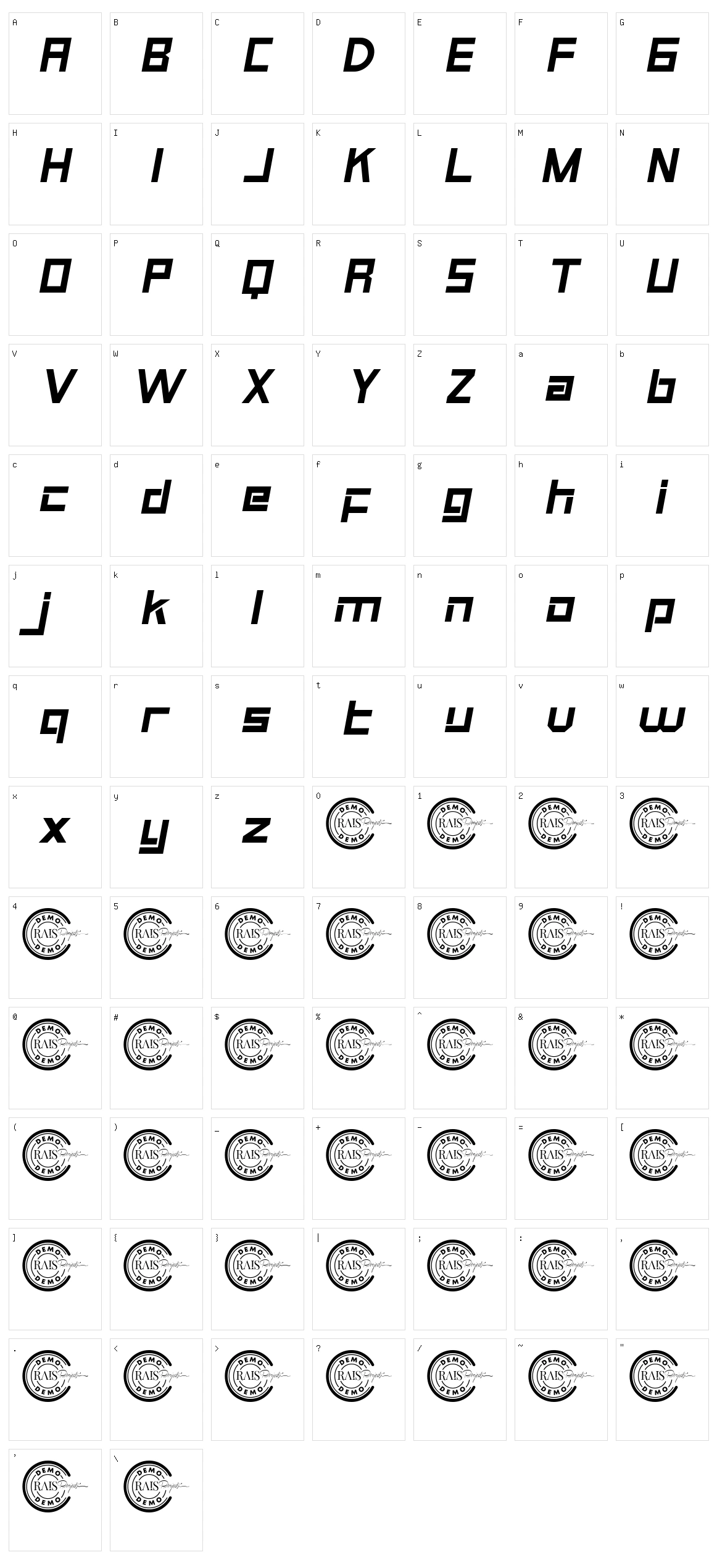 Grandness Character Set