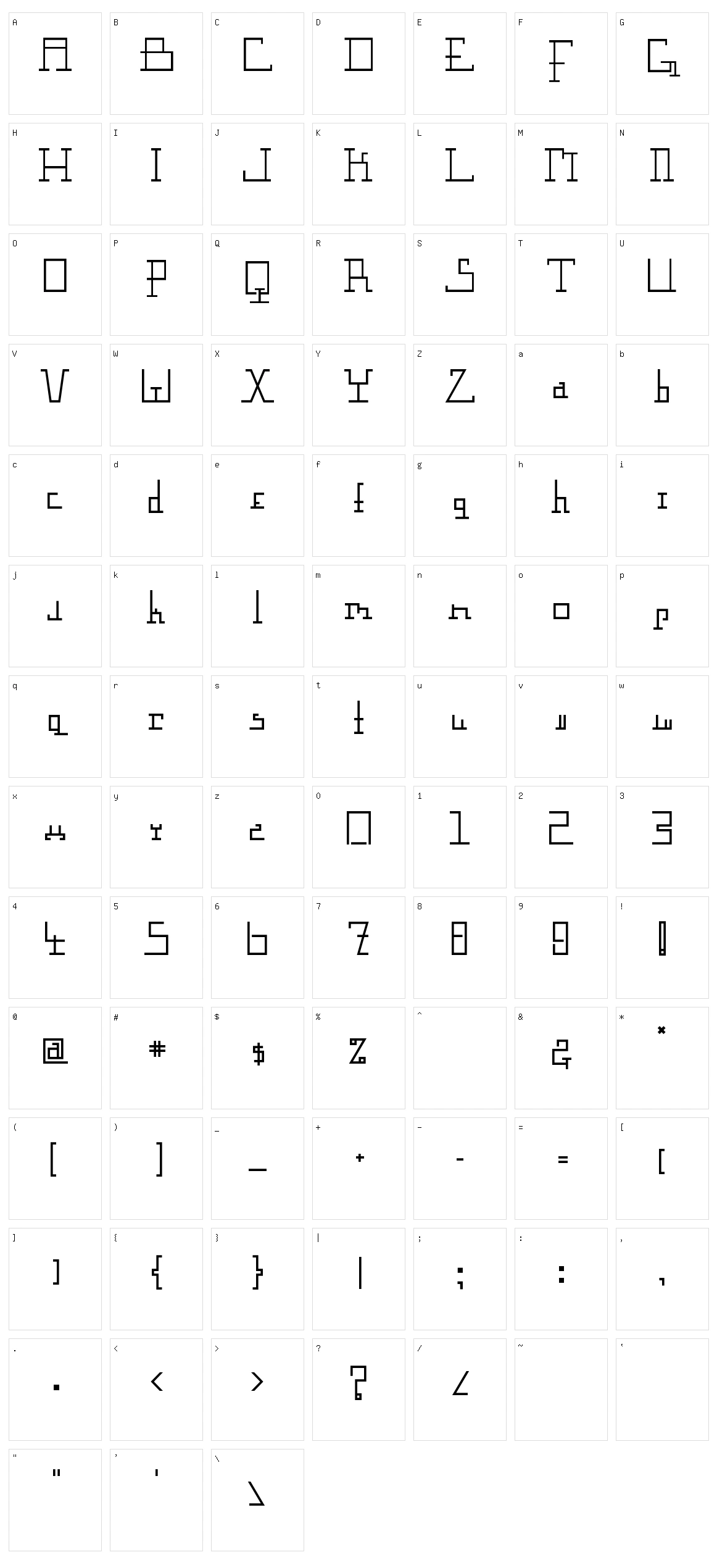 Gravimetric Character Set