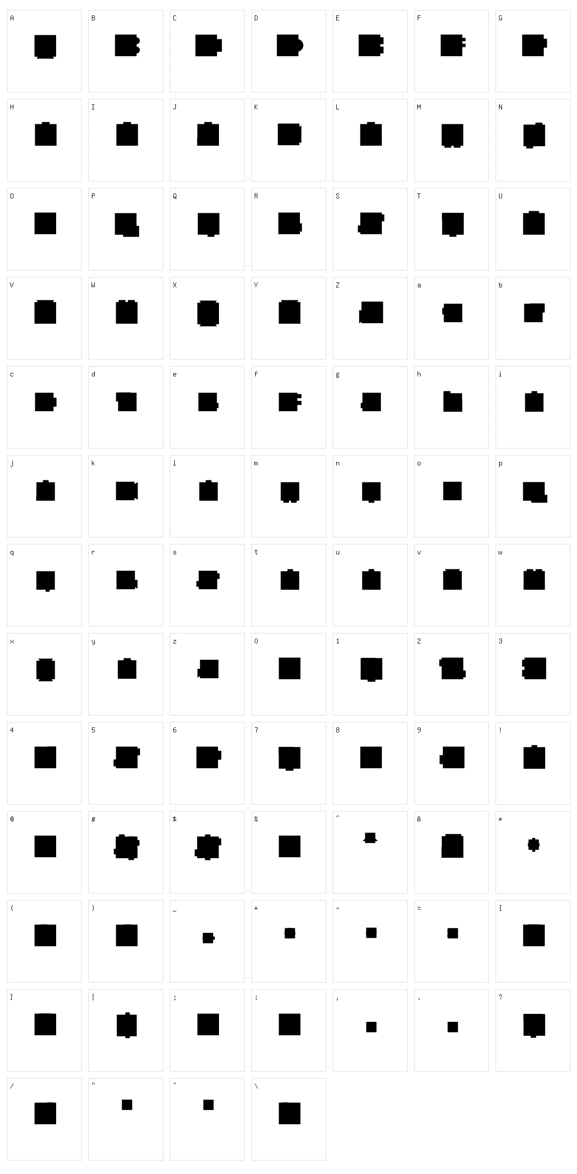 Heavy Square Character Set