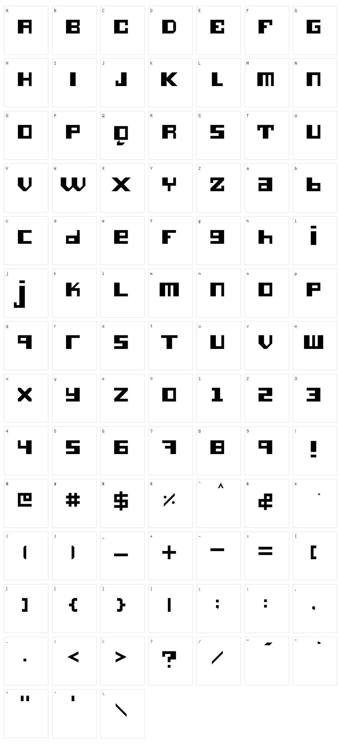 Hieronimus Character Set