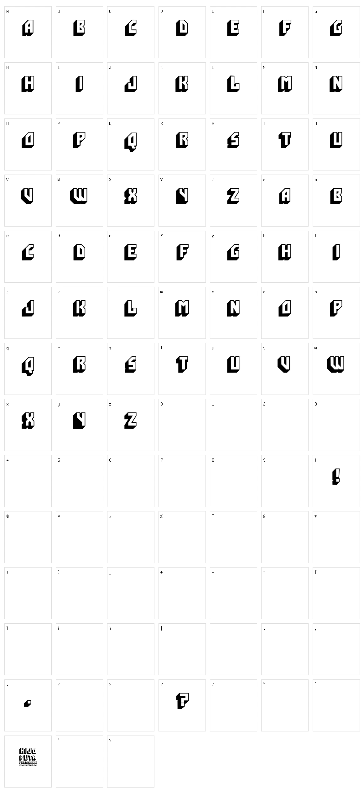 Hijo Puta Peligroso Character Set