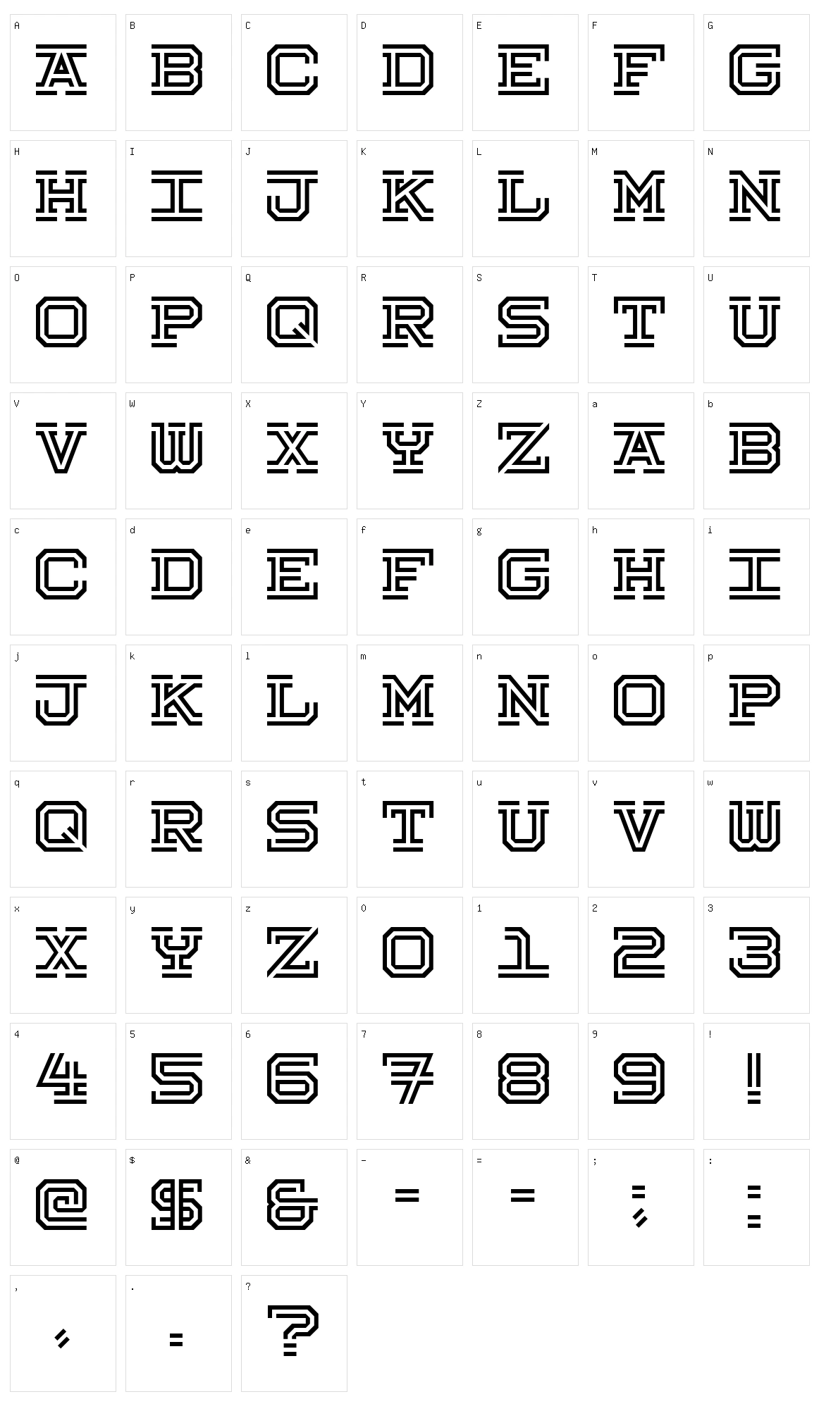 Hokjesgeest Character Set