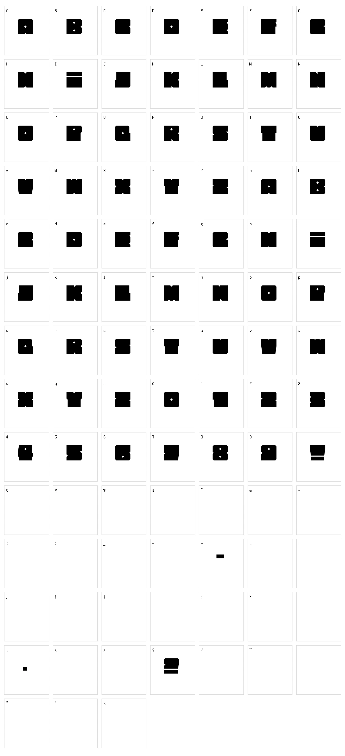 How Square can you get? Character Set