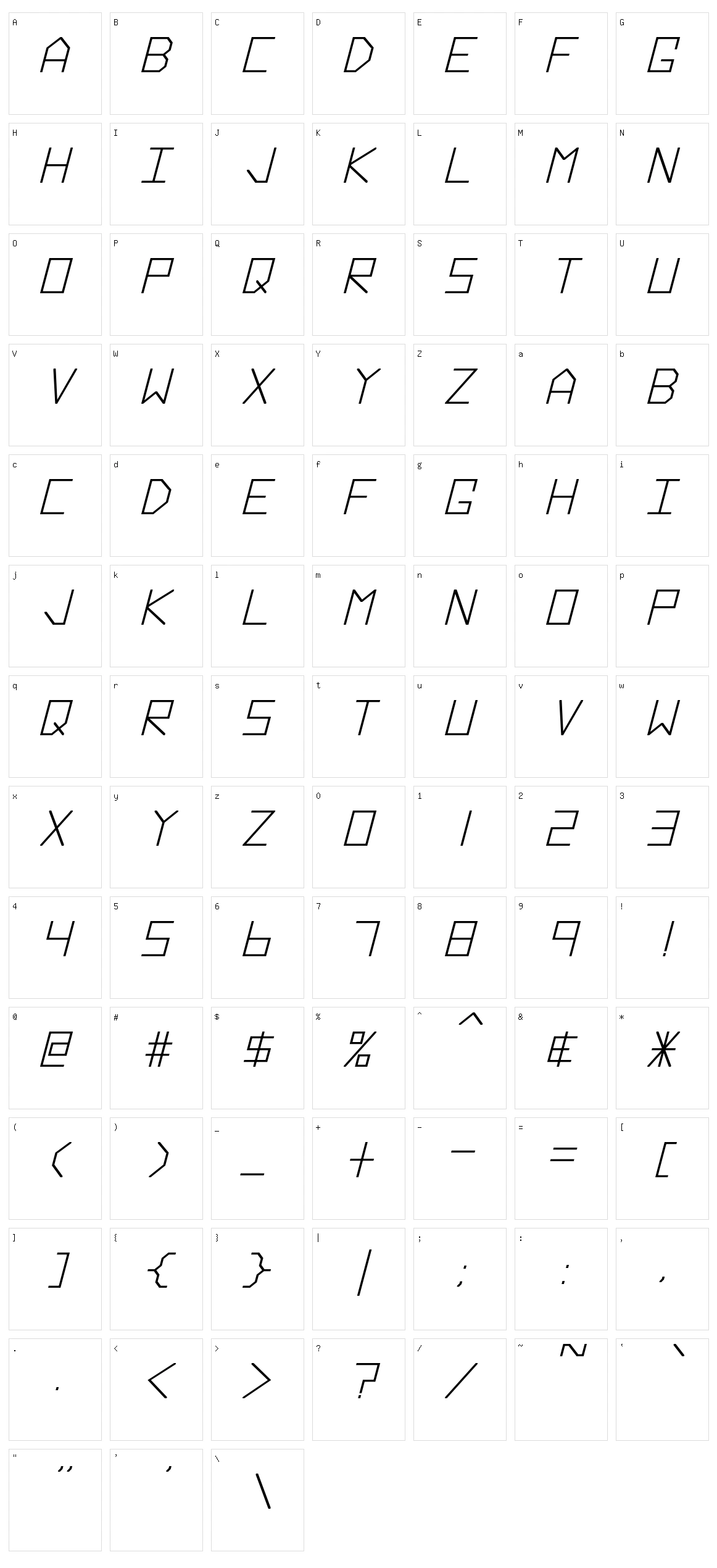 Hyperspace Character Set