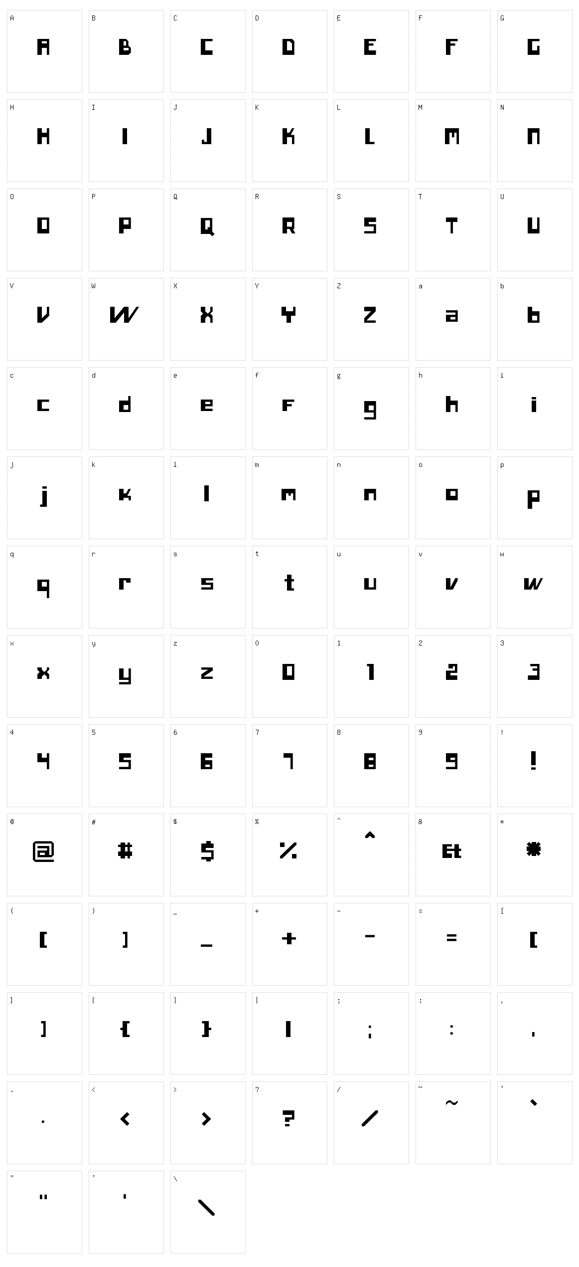 Inero Character Set