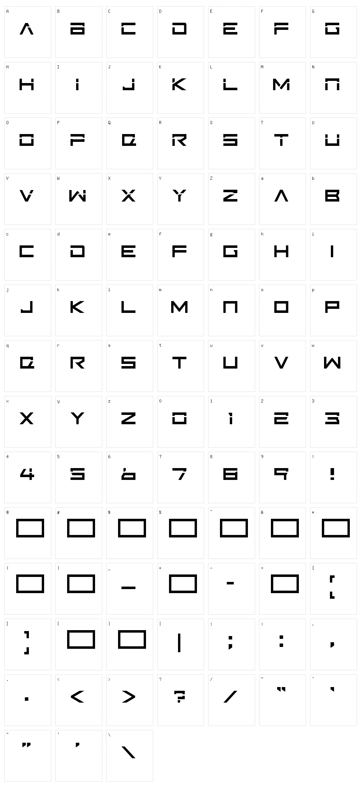 ISL Fade to Blak Character Set