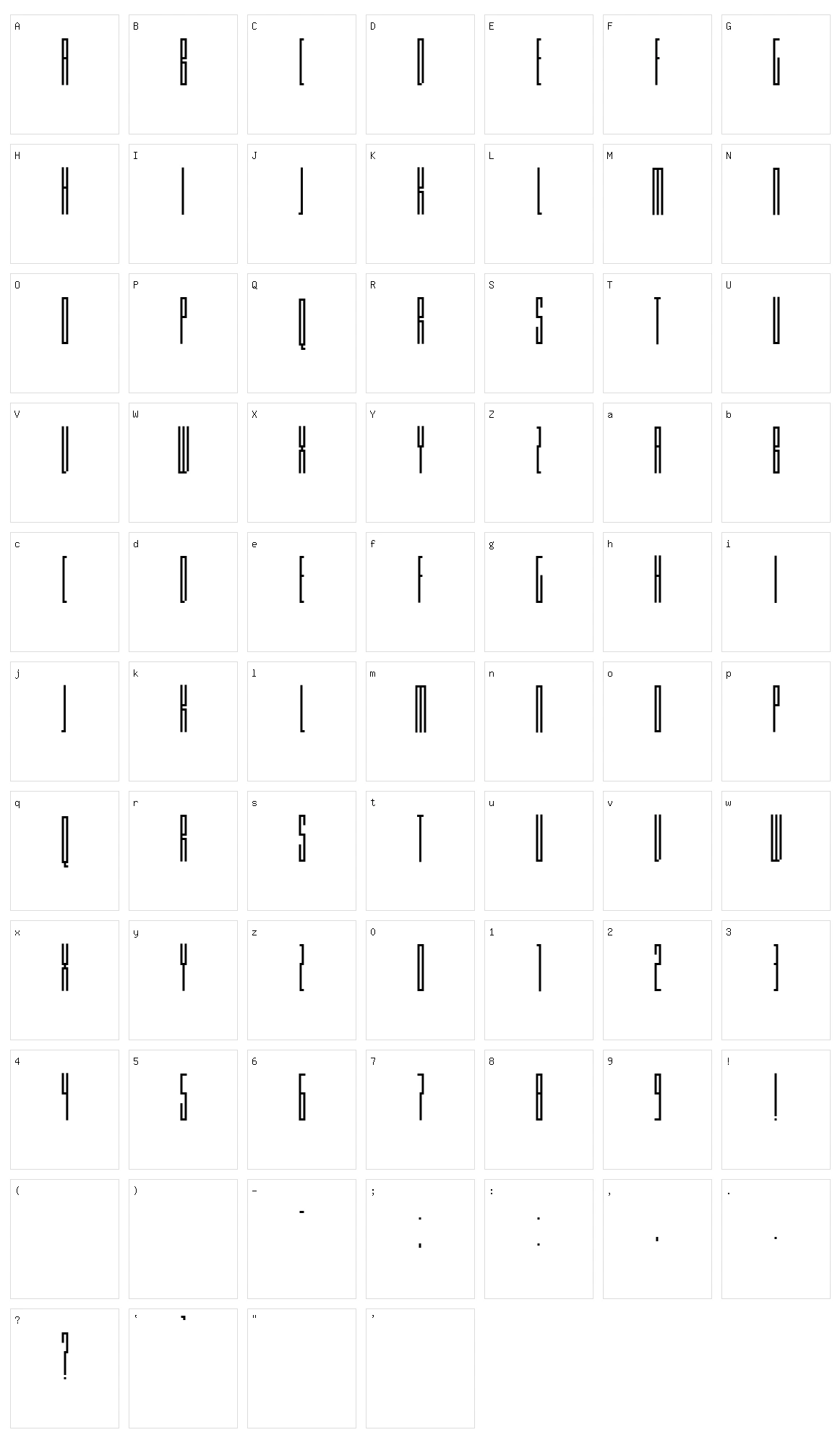 Knifer Character Set