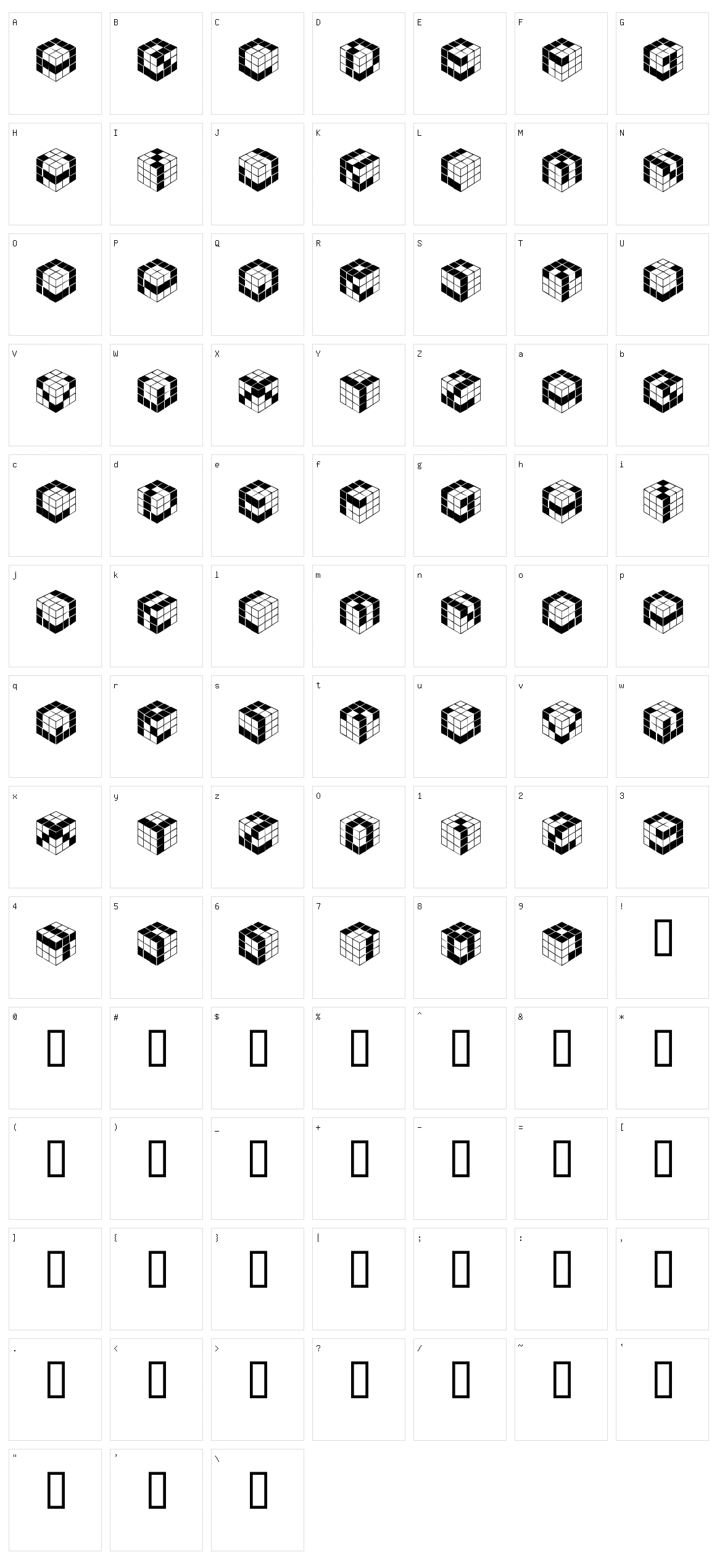 Kubic's Rube Character Set