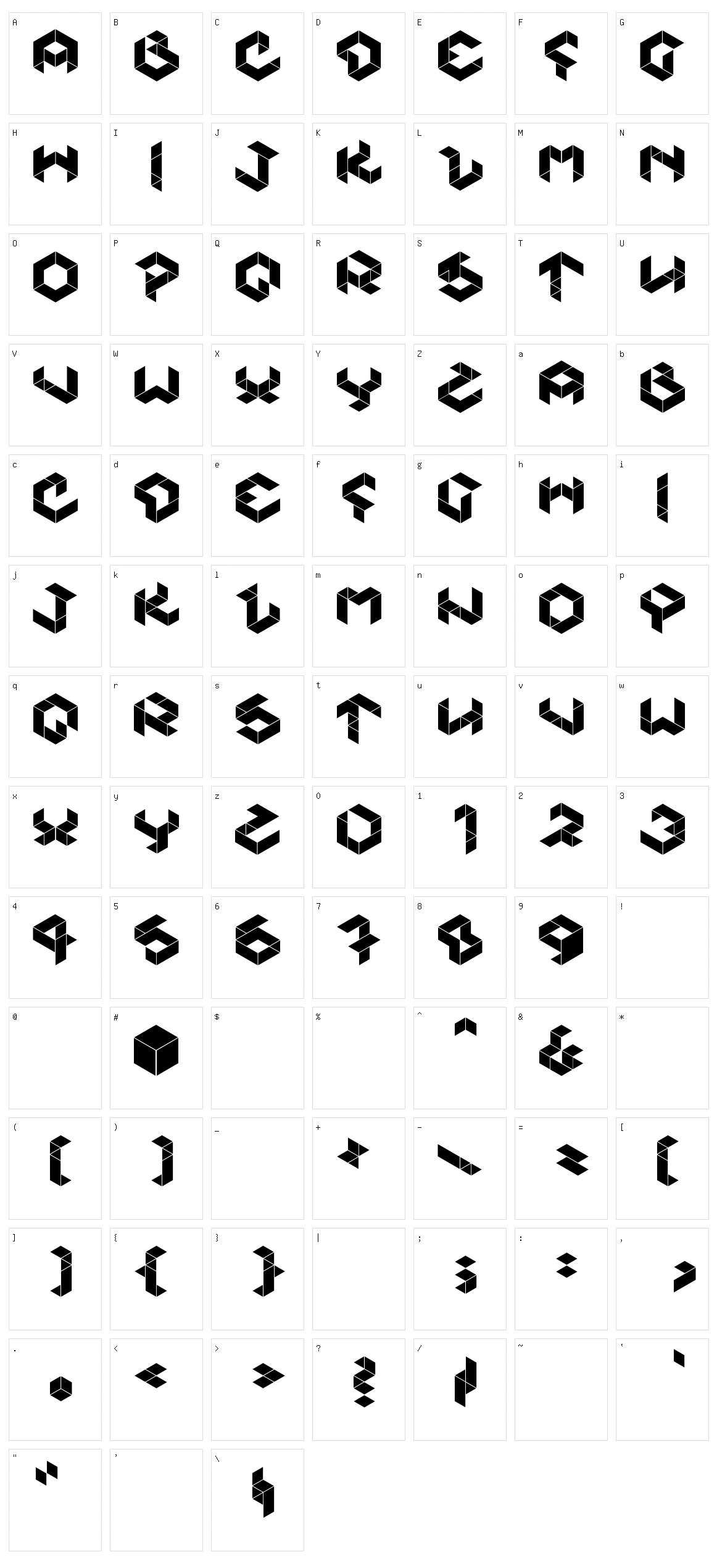 Kubikmeta Character Set