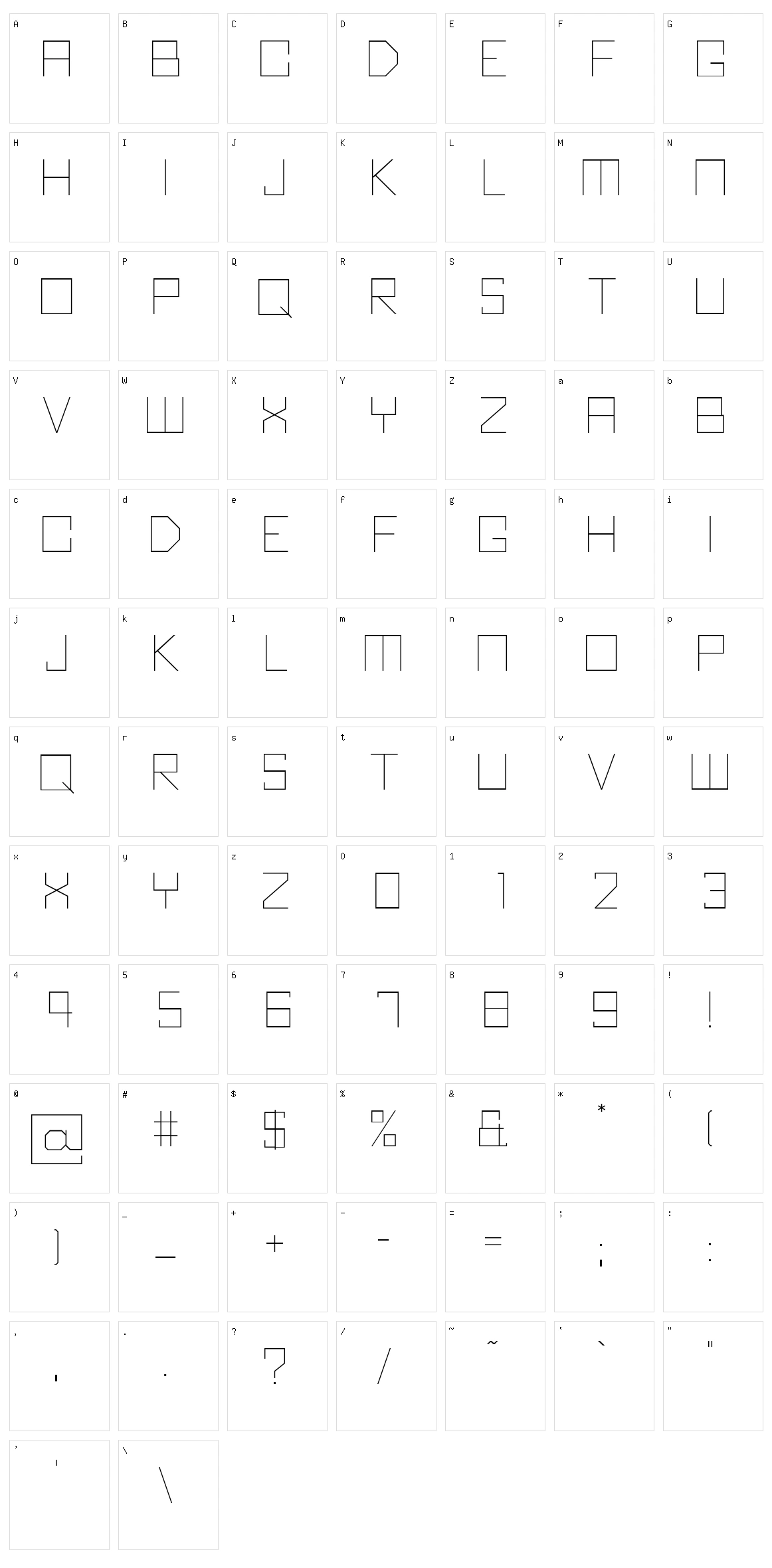 Kubus Character Set