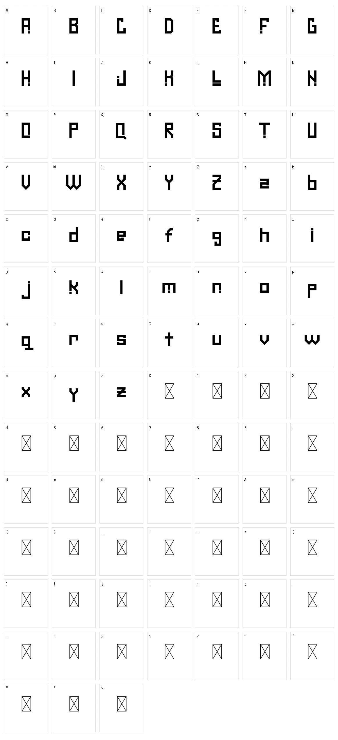 Latelo Character Set