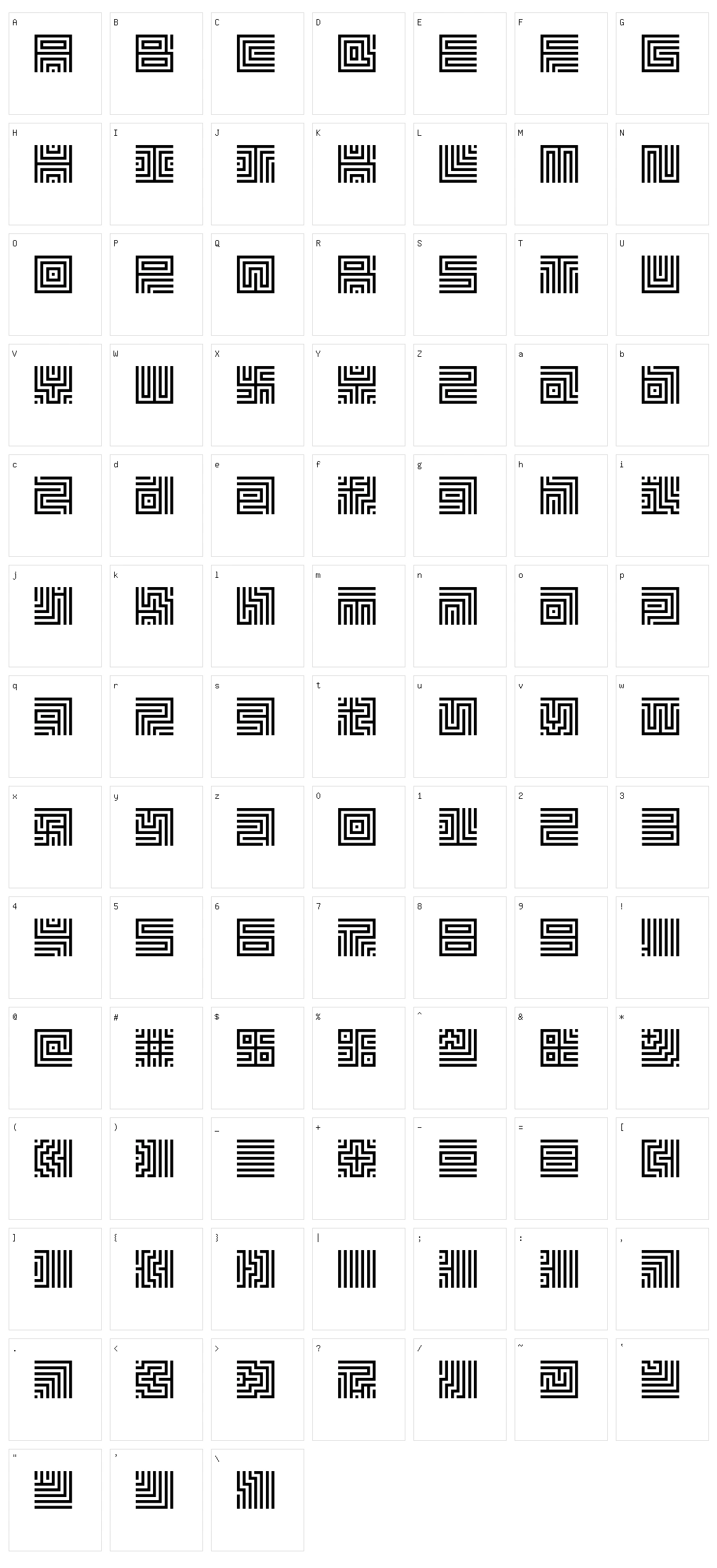 Lavirint Character Set