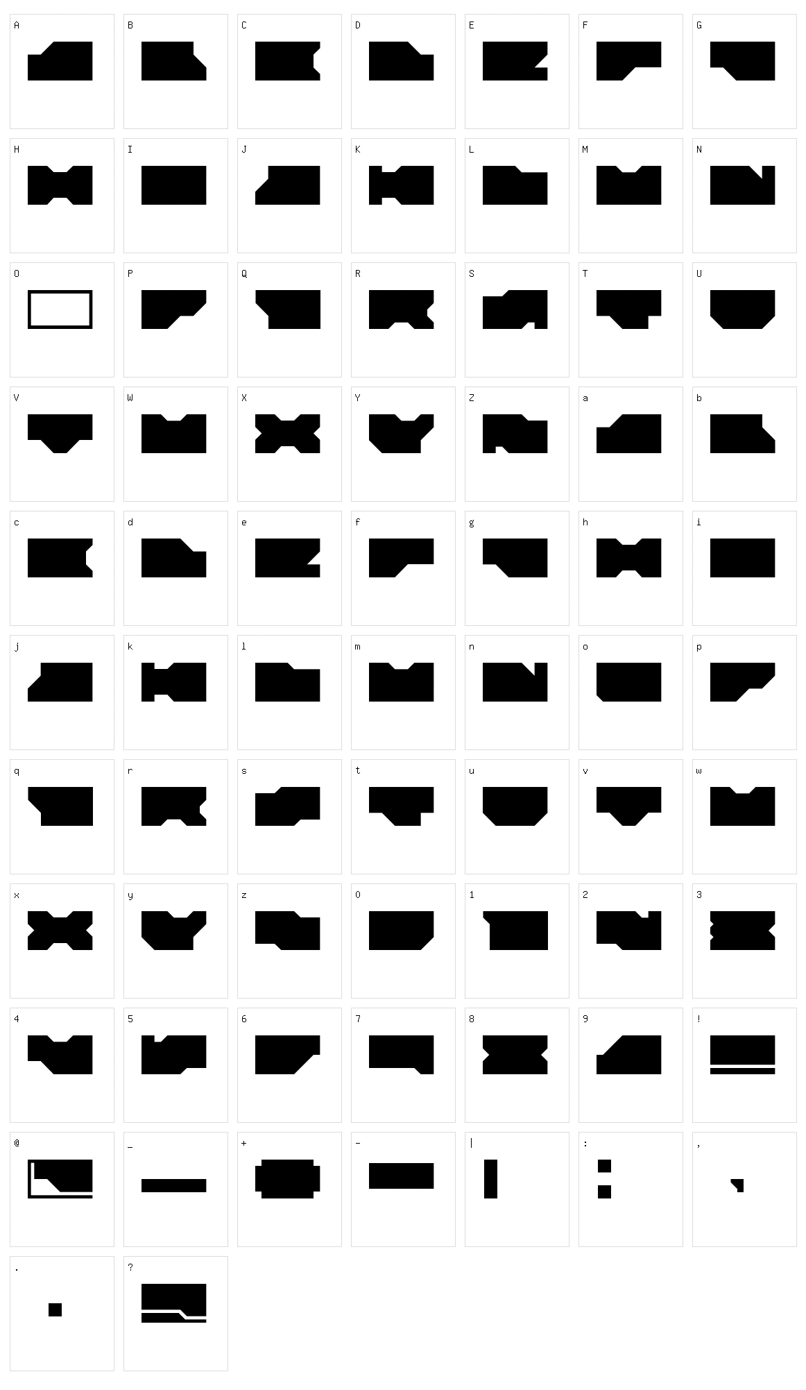 LDR#0 Character Set