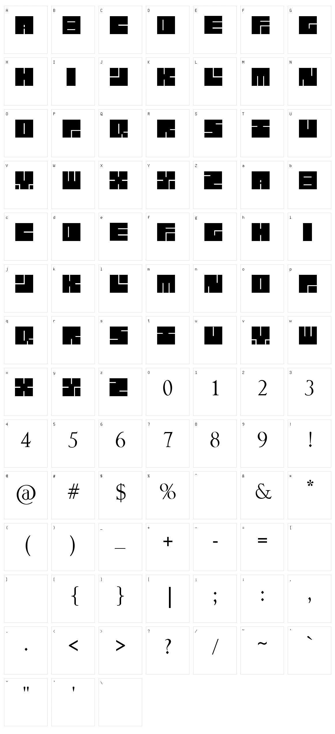 Lettres CarrÃ©es Character Set