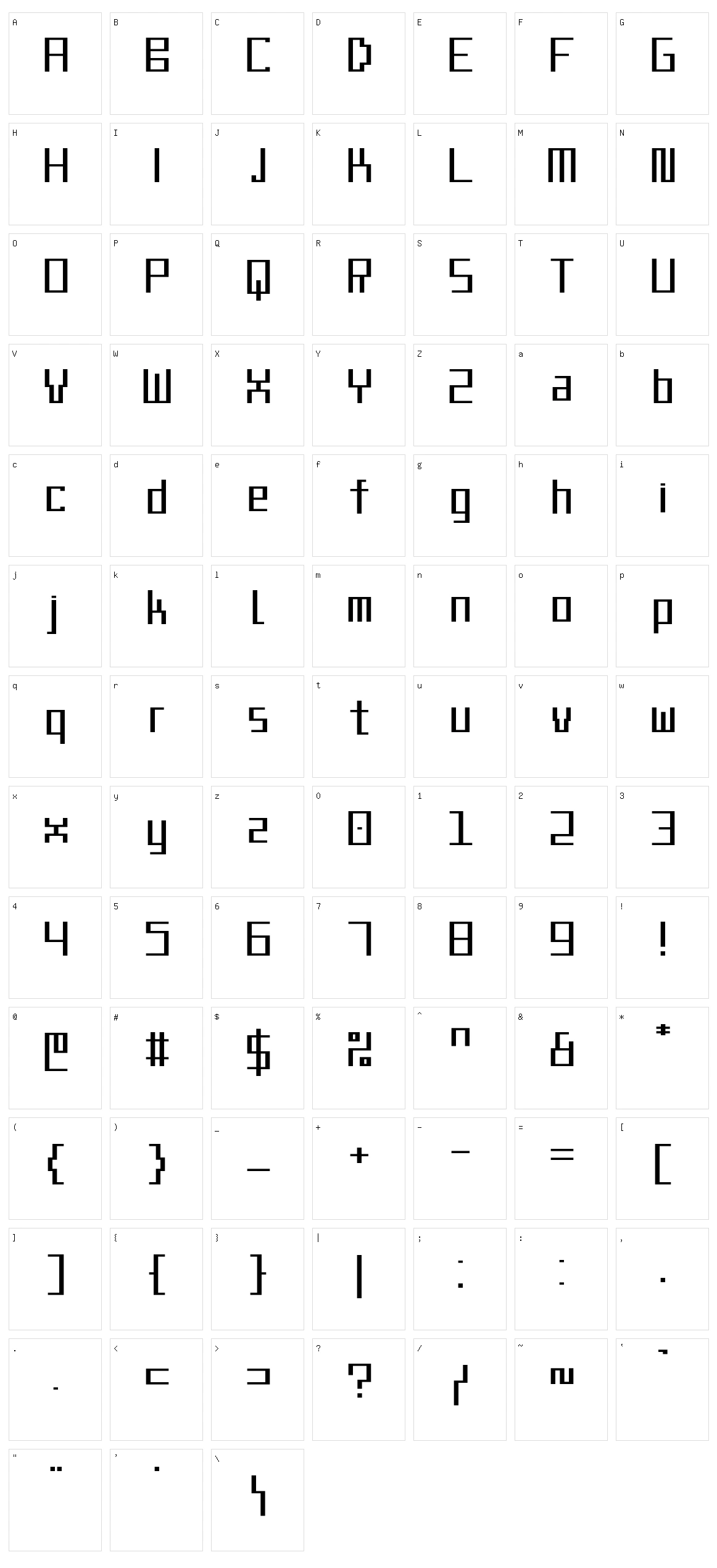 Linerama Character Set