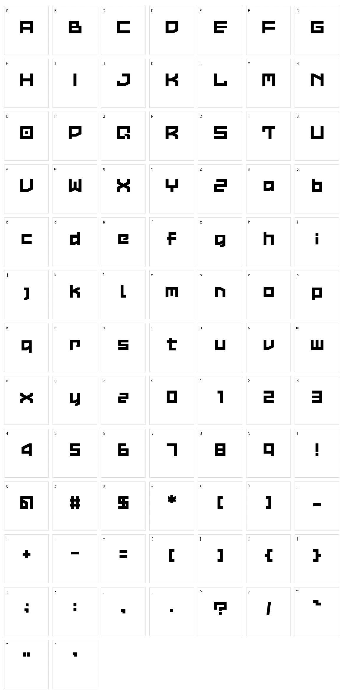 LVDC Common2 Character Set