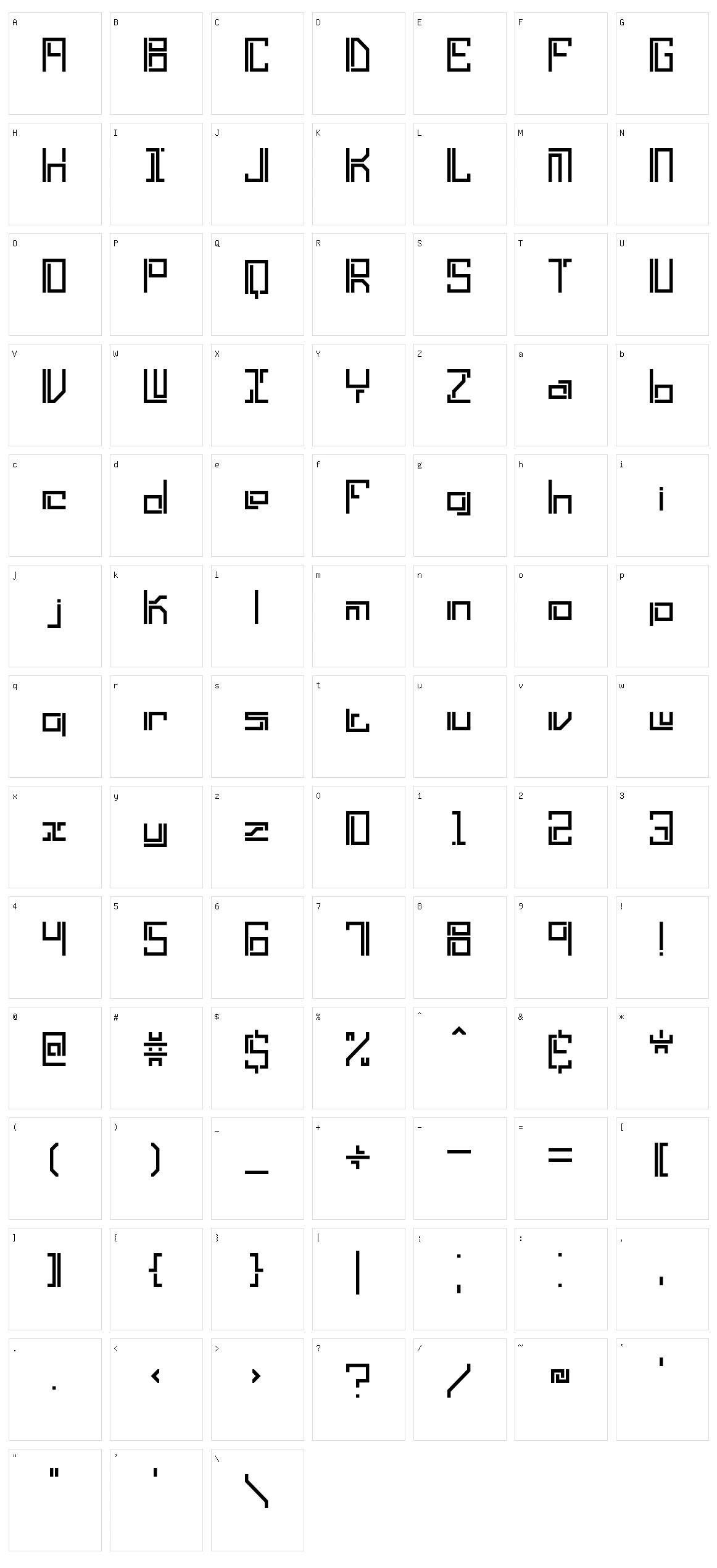 Lyneous Character Set