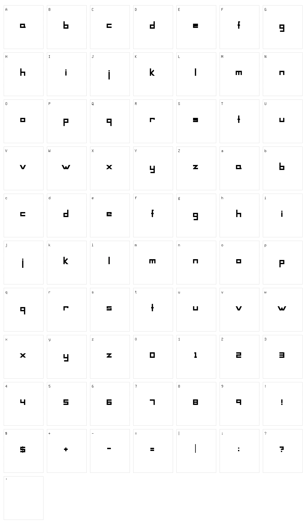 Mag Font Character Set