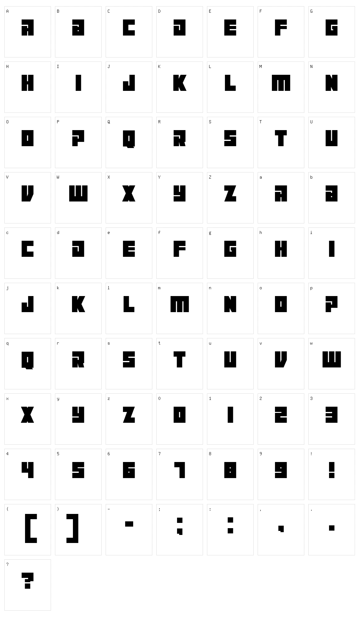 Maniac Character Set