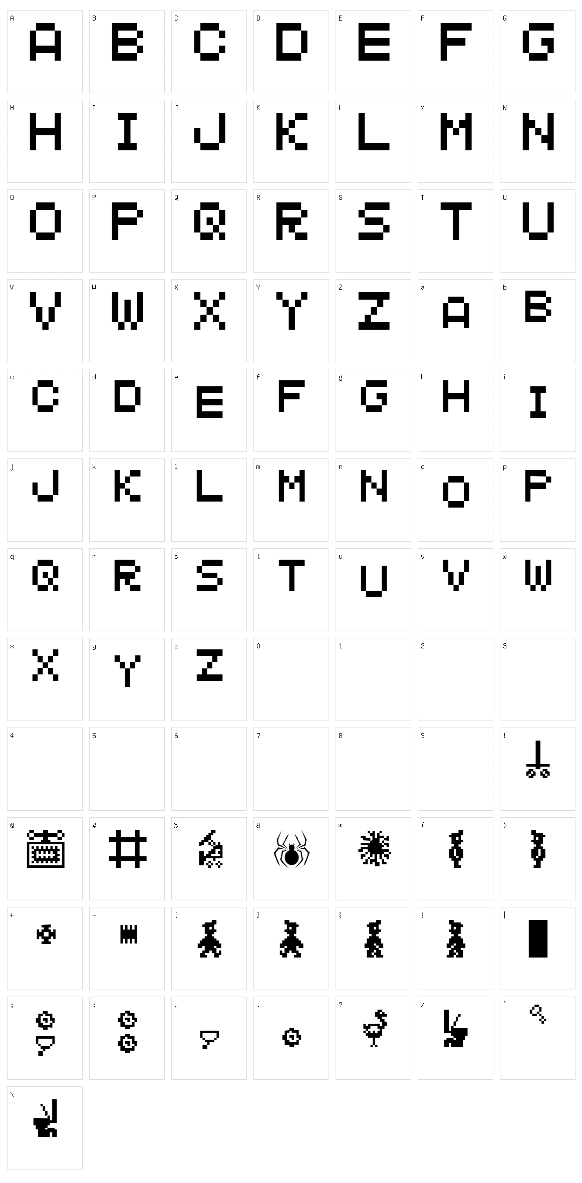 Manic Miner Character Set