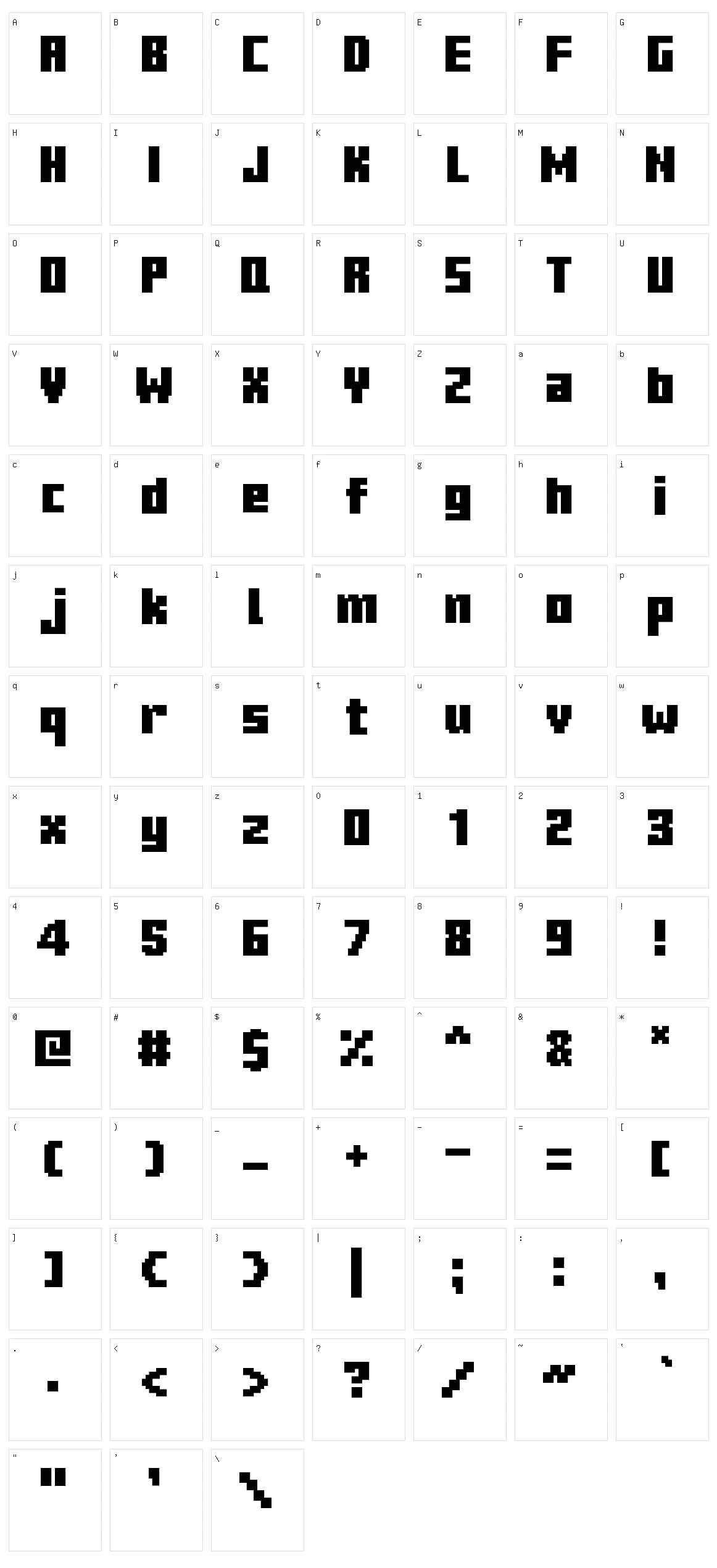 MC Ten Lowercase Alt Character Set