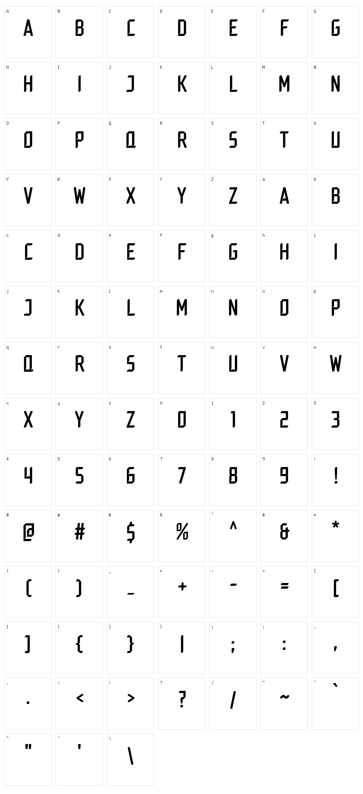 MD Dasher Character Set